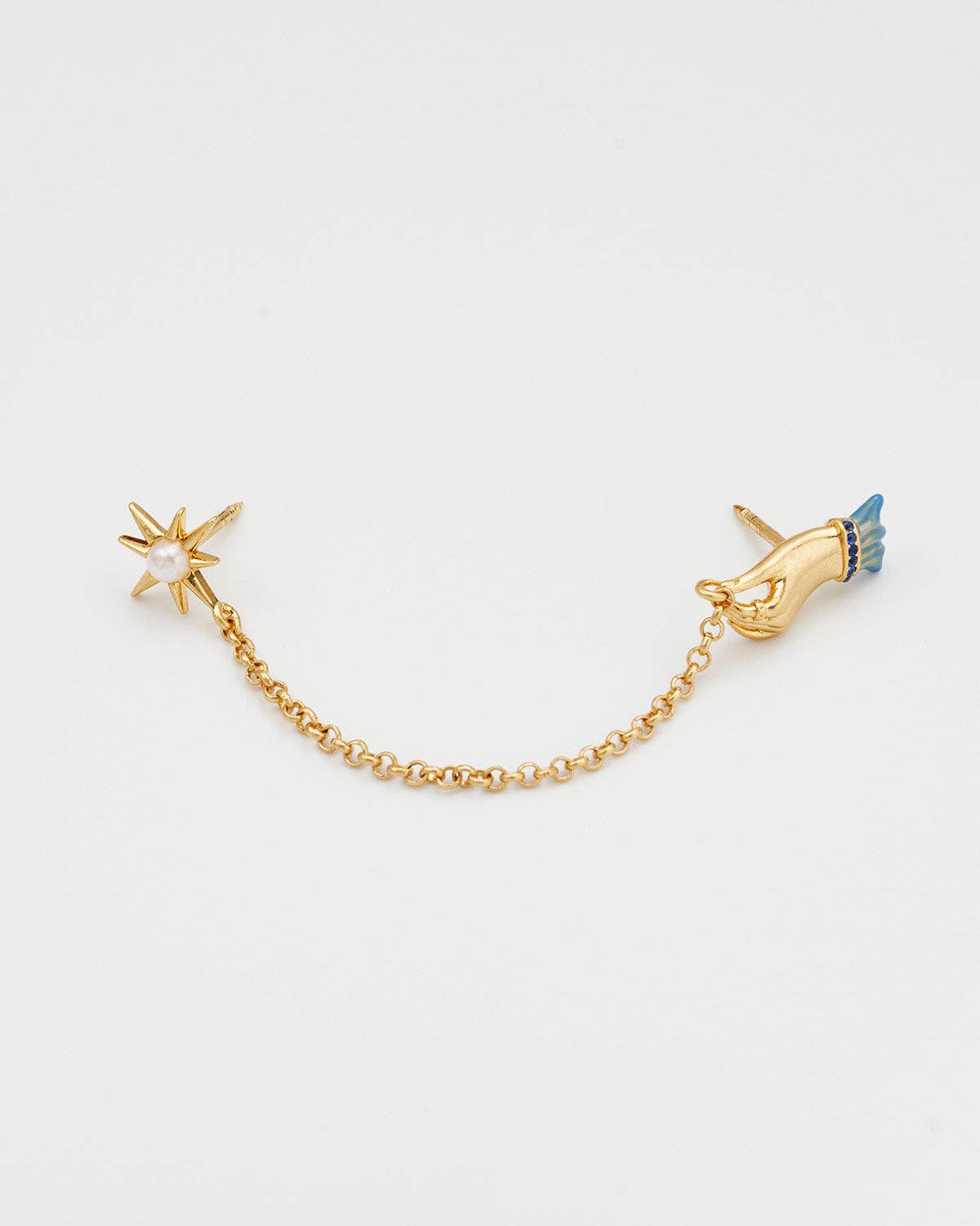 Palm Of Your Hand Pearl Chain Collar Pin