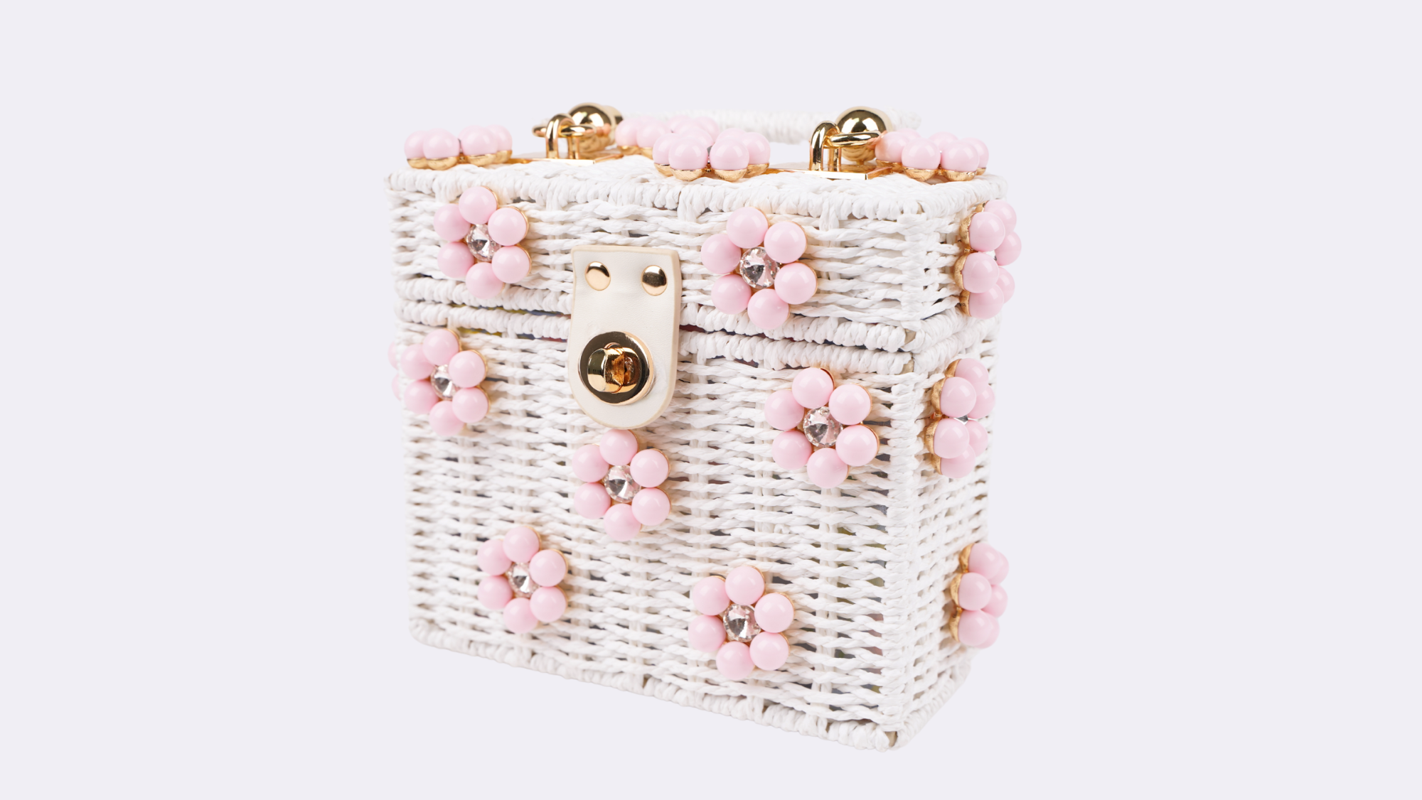 Wicker Bucket Daisy Flower Purse