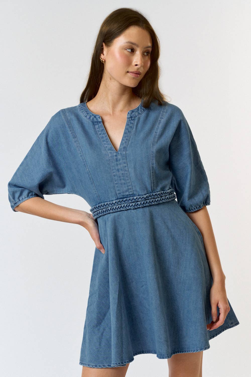 Darla Braided Denim Dress