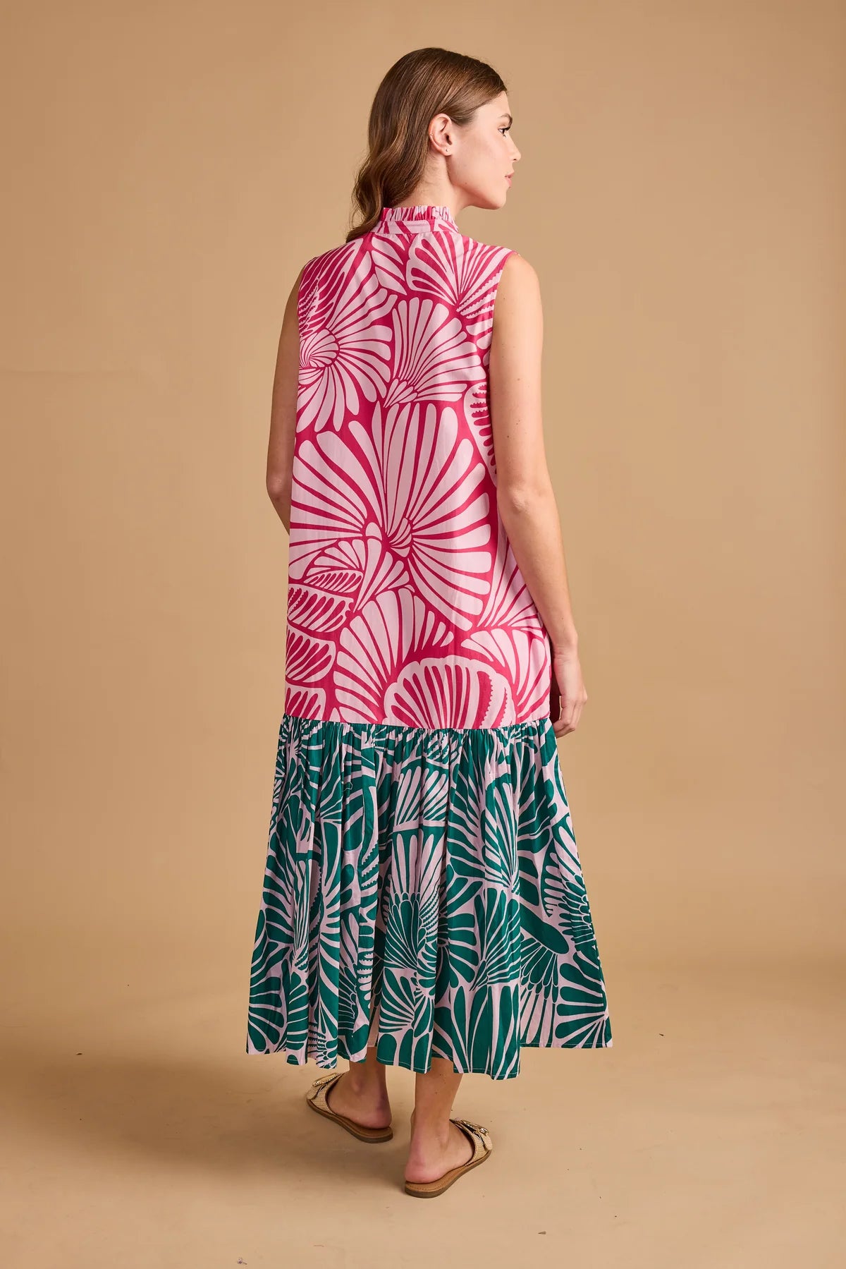 Hillary Dress in Flamingo Shell