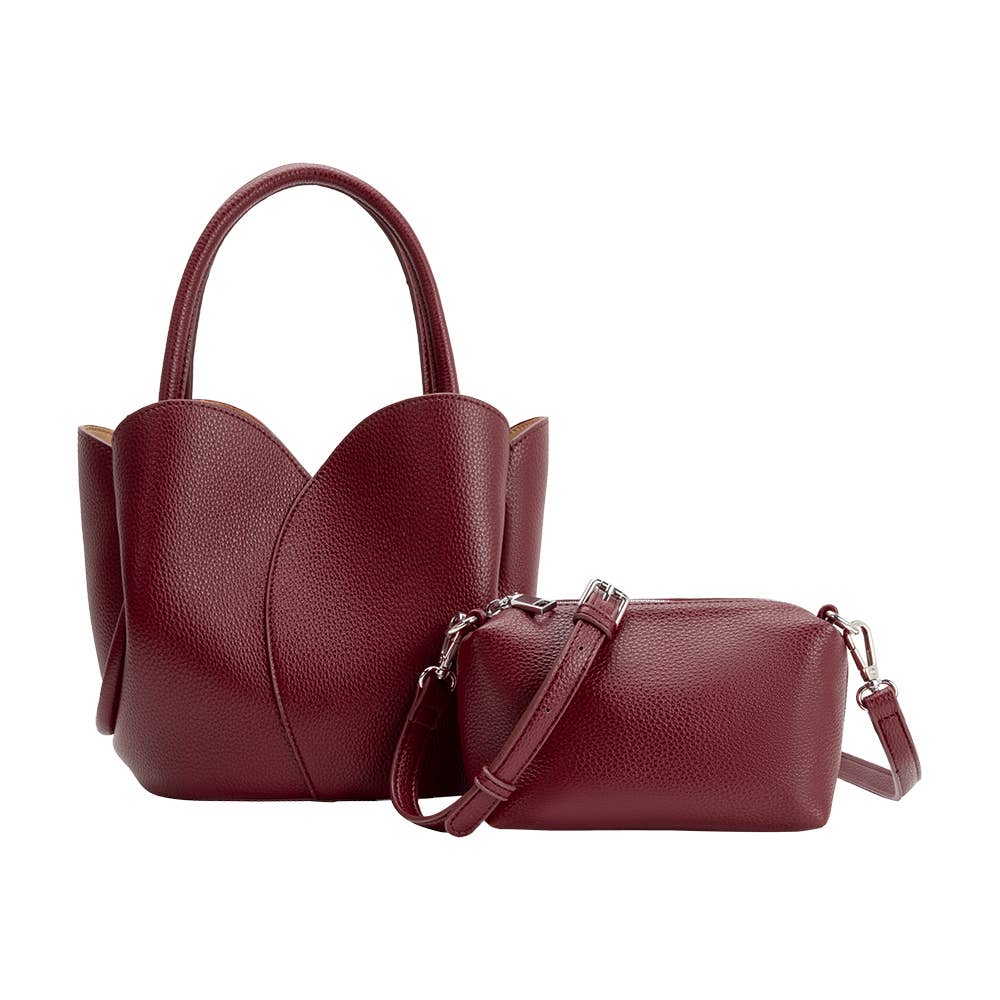 Tulip Burgundy Recycl Vegan Leather Top Handle