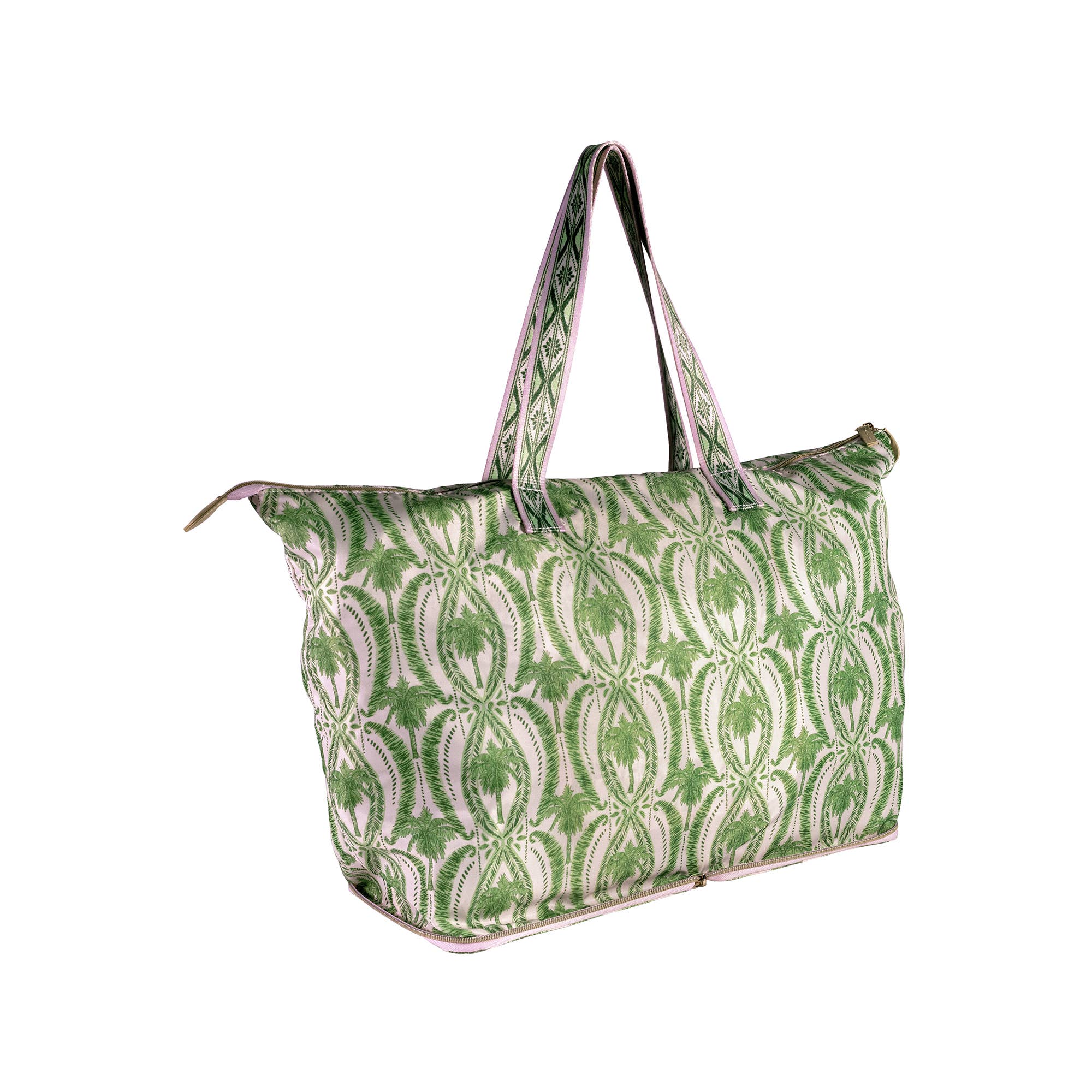 Packable Tote, Textured Palm Stripe