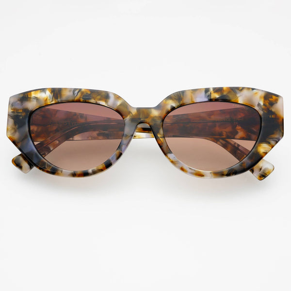 Frankie Cat Eye Sunglasses in Brown Pearl
