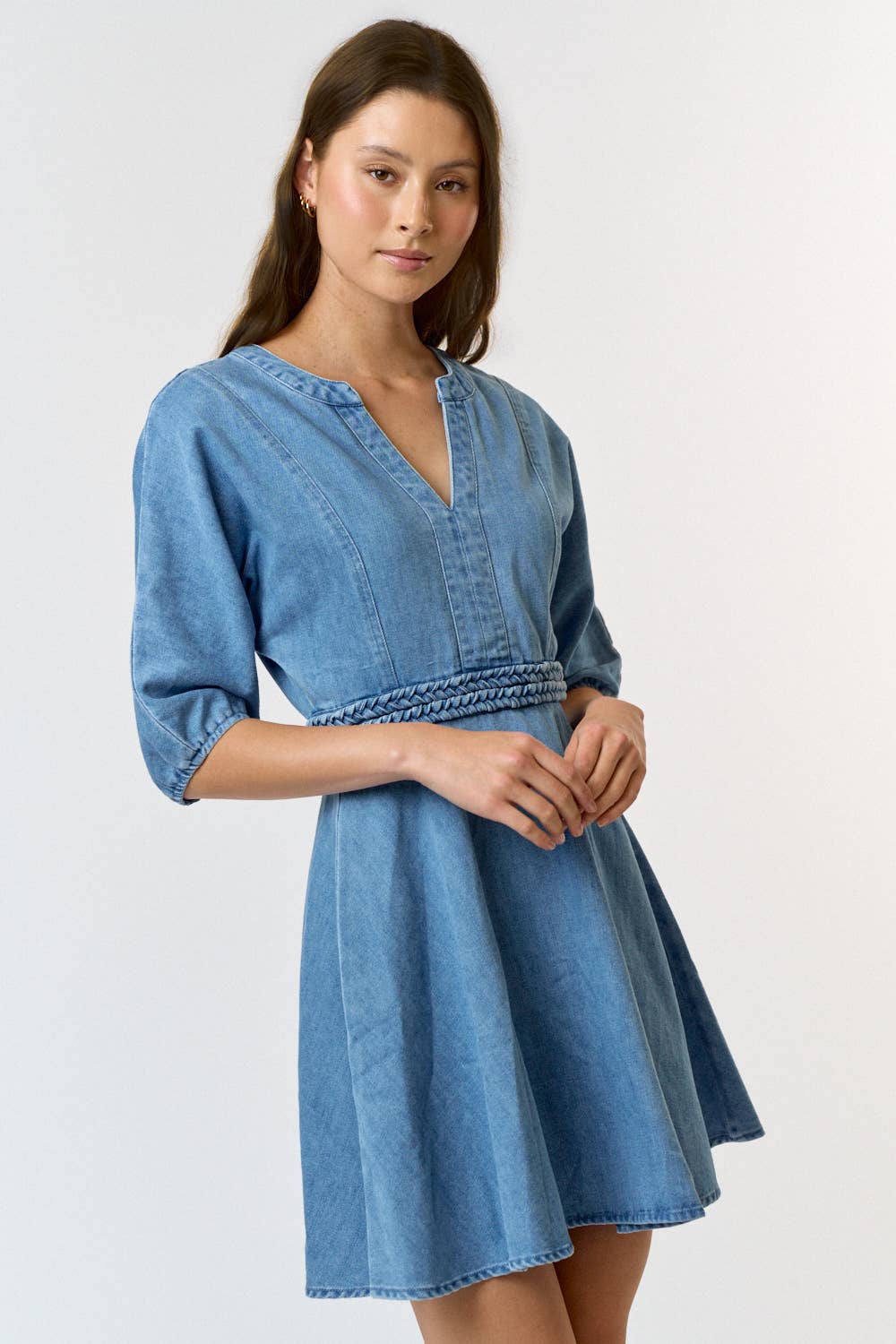 Darla Braided Denim Dress