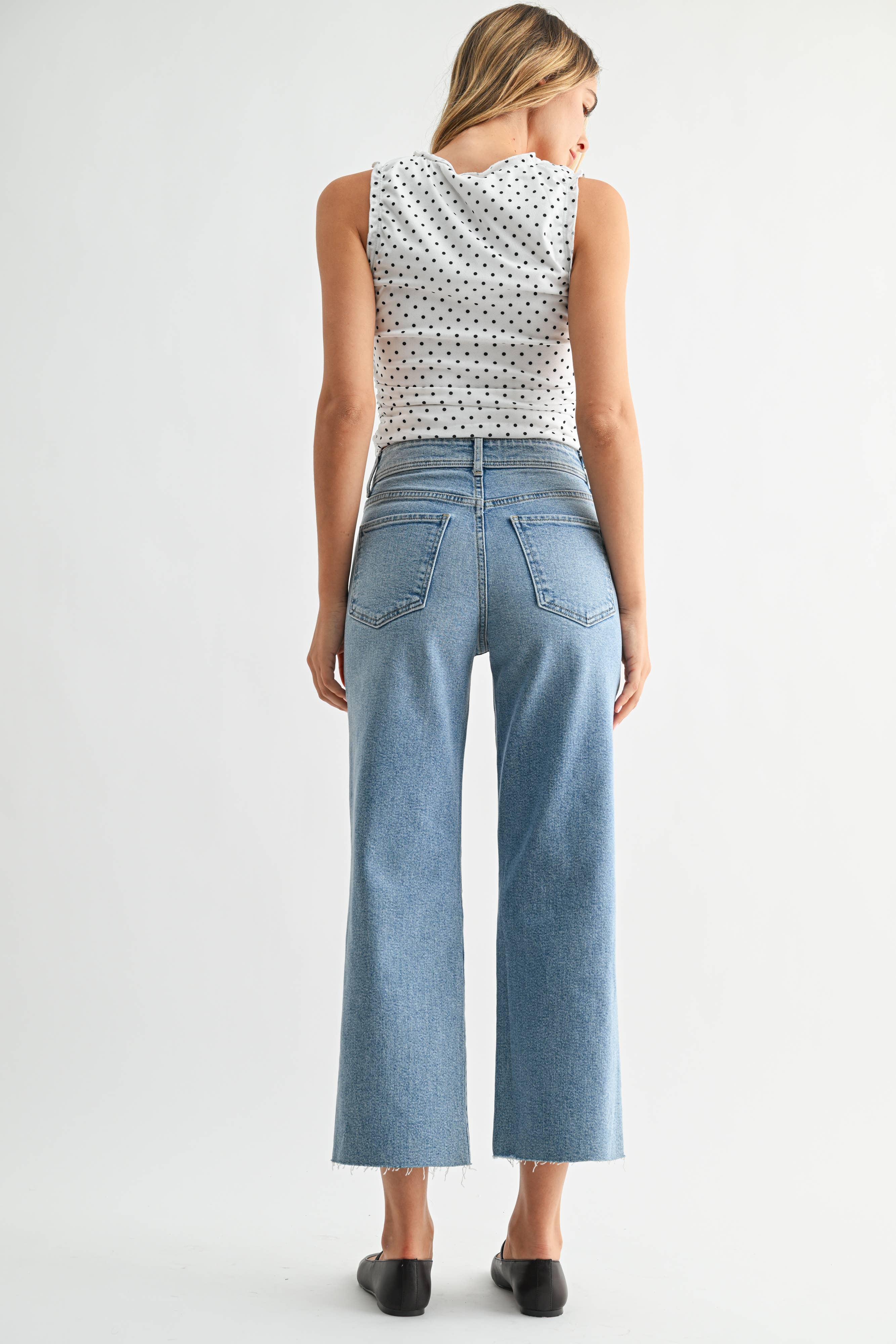 High Rise Utility Wide Leg - LIGHT DENIM