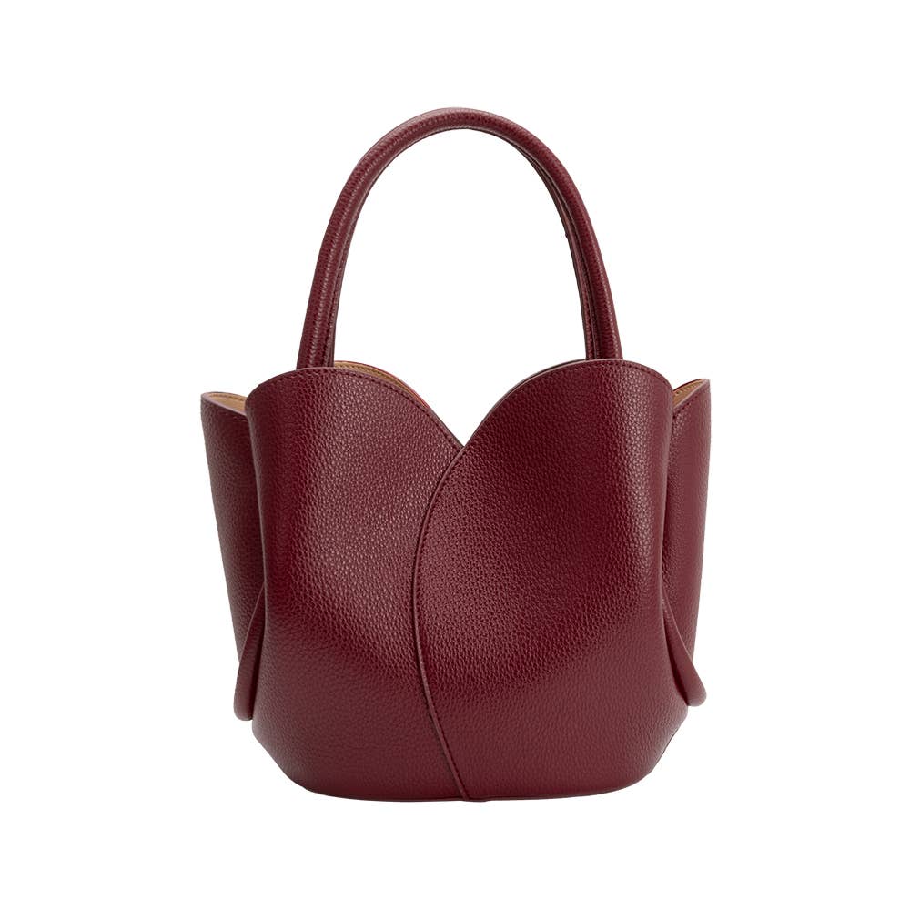 Tulip Burgundy Recycl Vegan Leather Top Handle