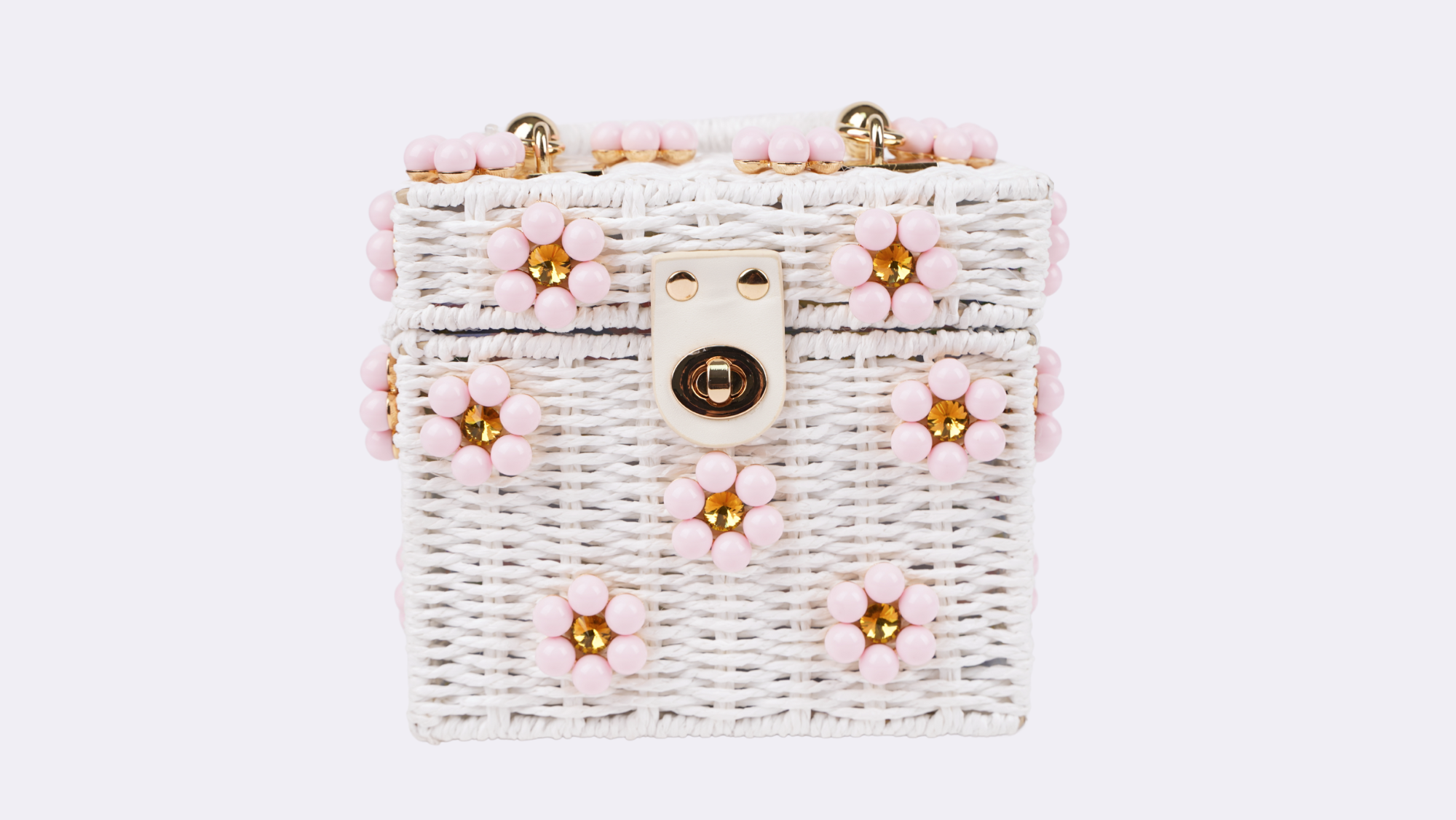 Wicker Bucket Daisy Flower Purse