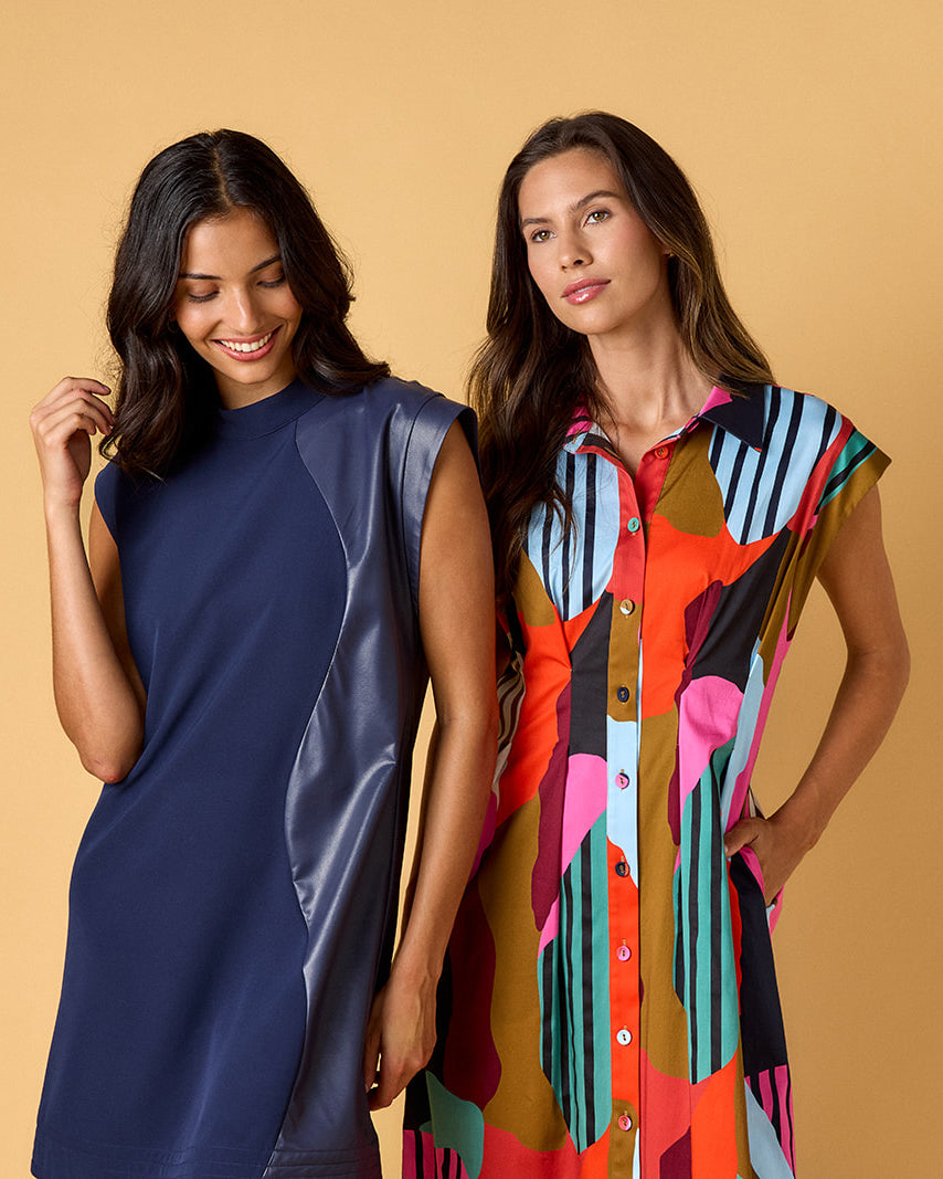 Beatrix Dress in Oxford Navy