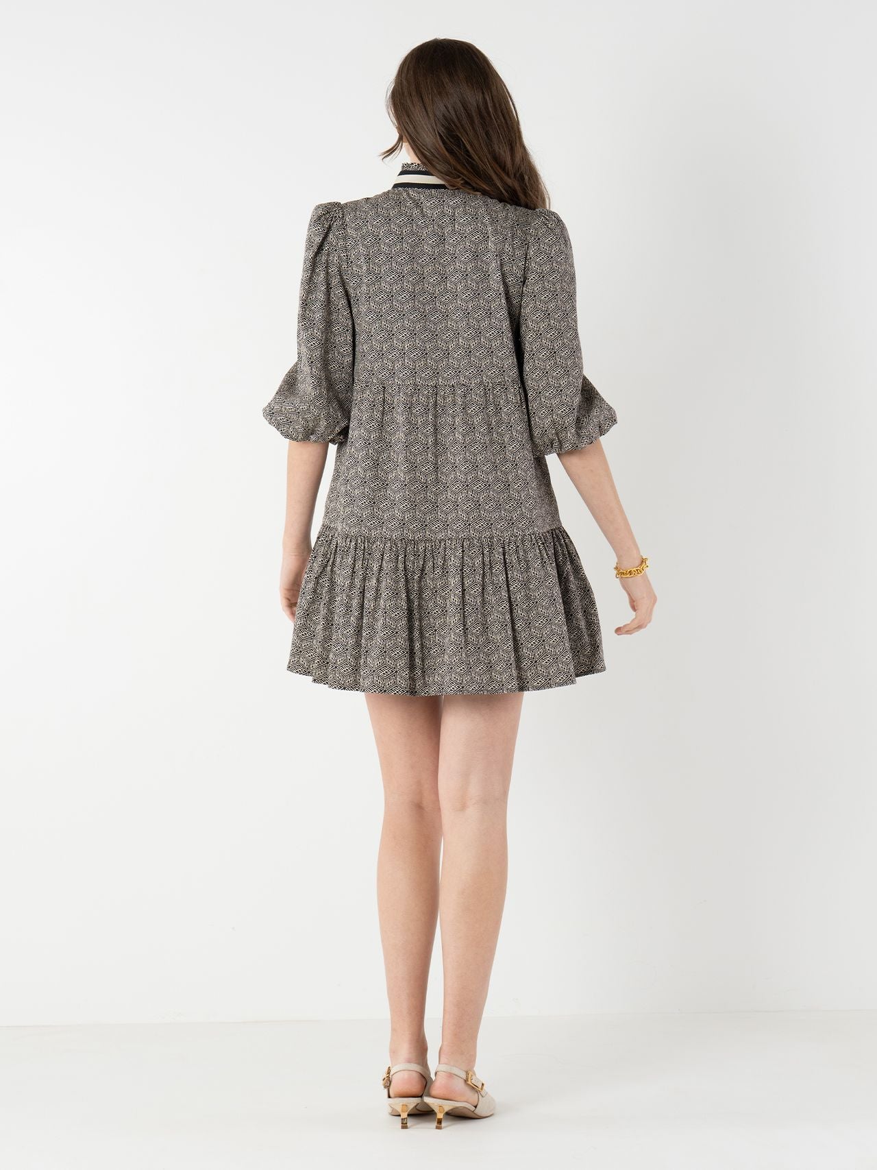 Sadie Dress in Black Tonal Monogram