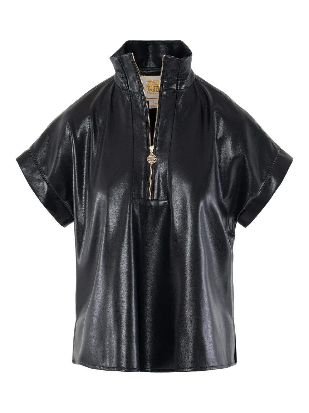 Poppy Pullover in Black Vegan Leather