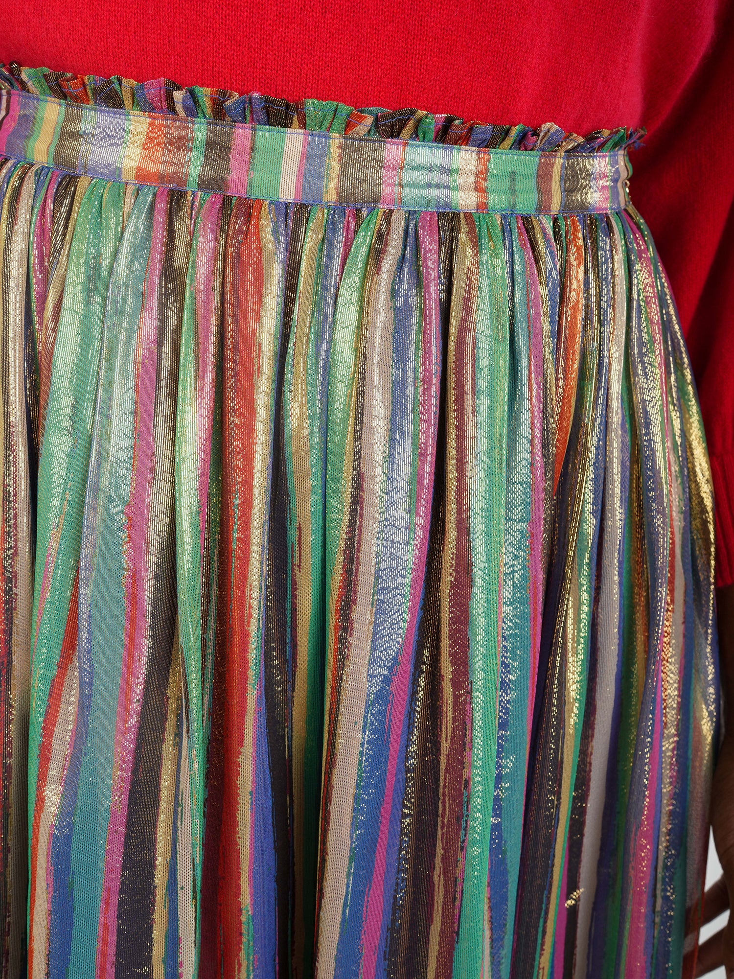 Pleated Midi Skirt in Tinsel