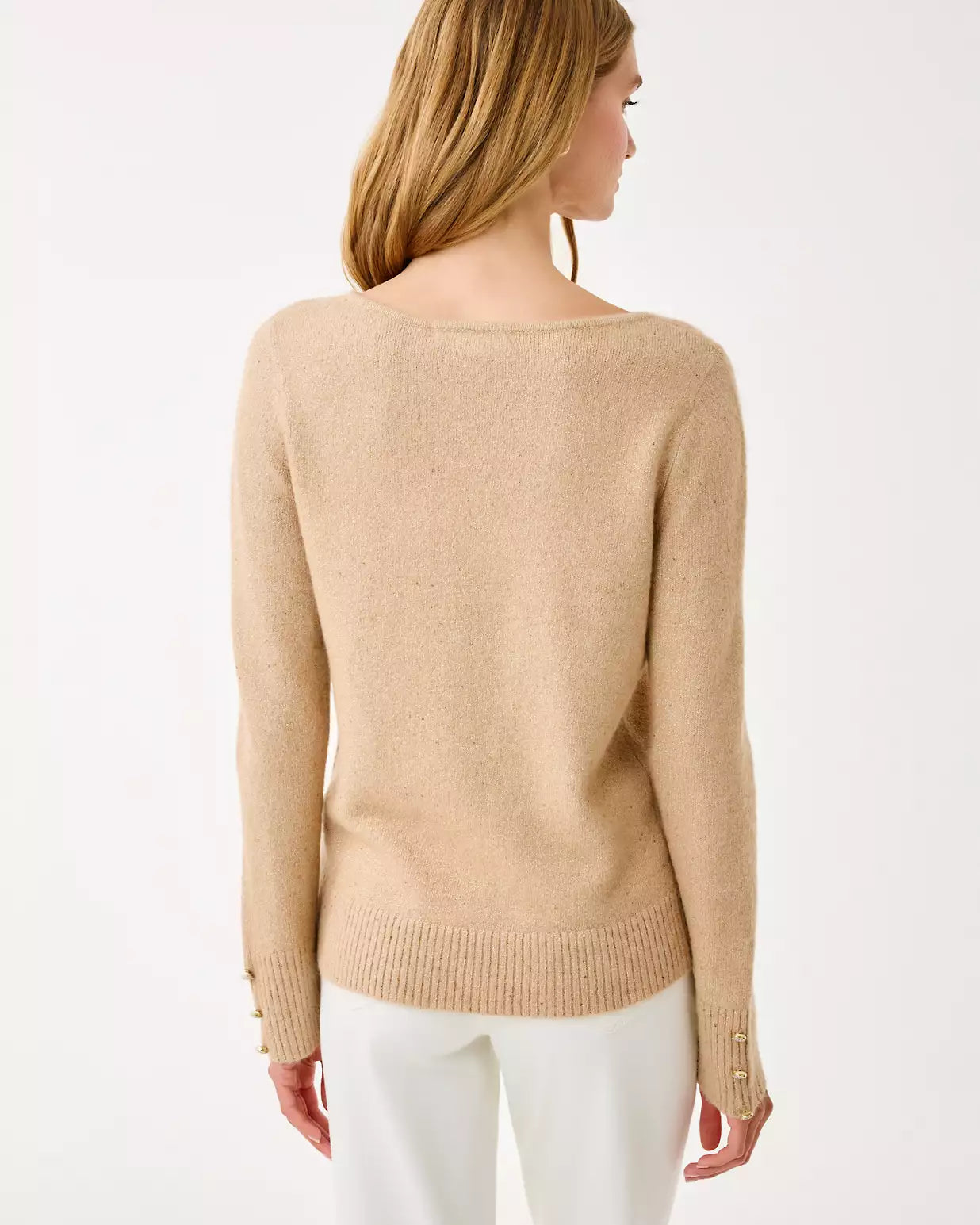 Lola Sequin Sweater In Gold Metallic