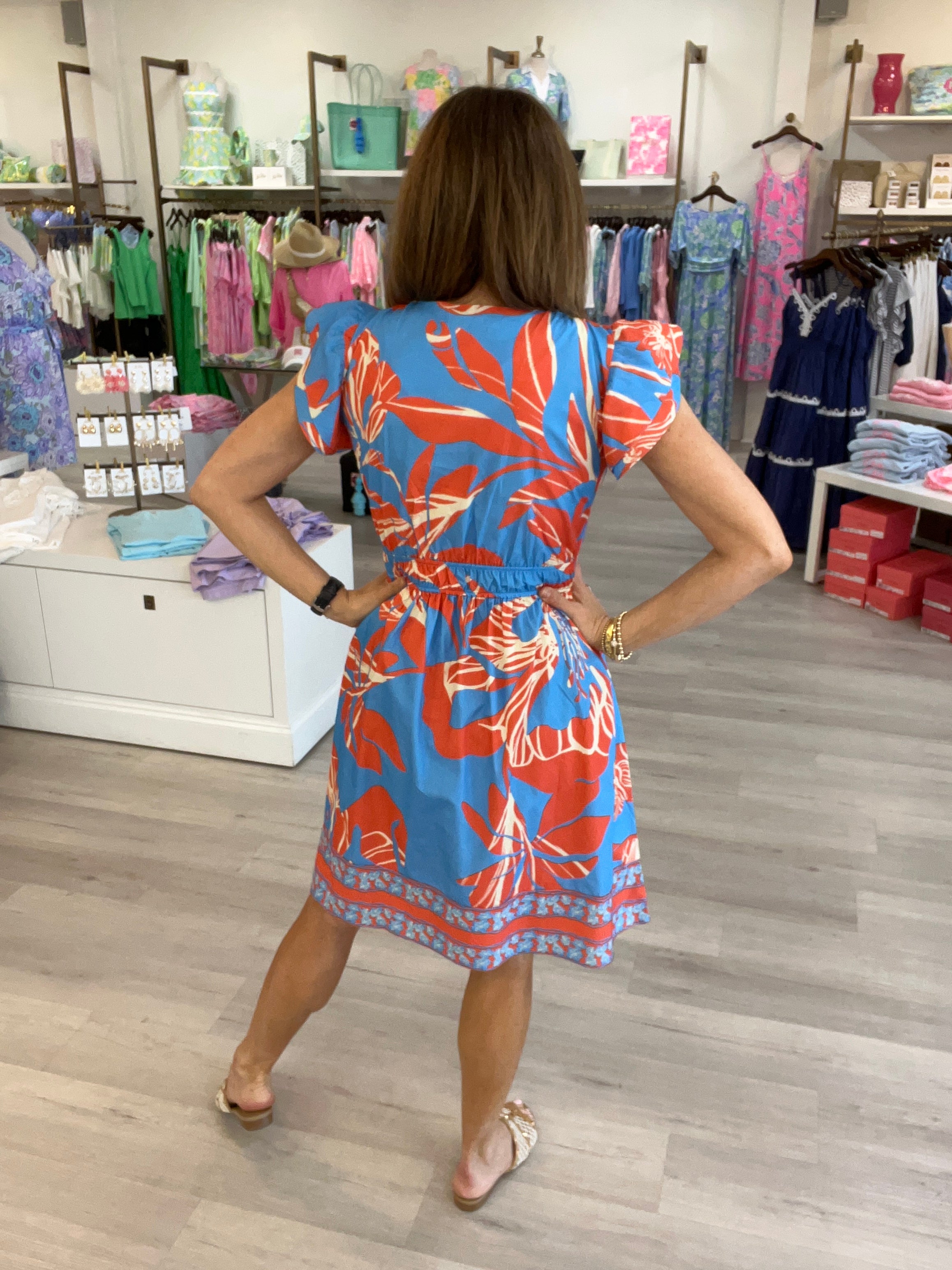 Arianna Dress in Coral Florals