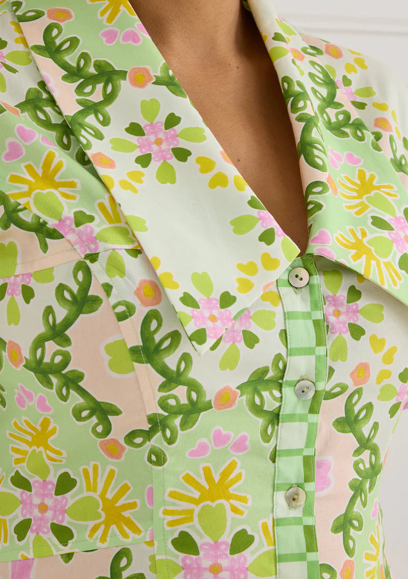Julia Dress in Green Clover Canvas