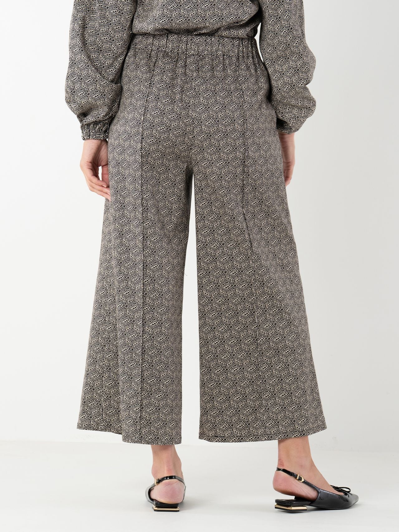 Teddy Crop Trouser in Black Tonal Monogram