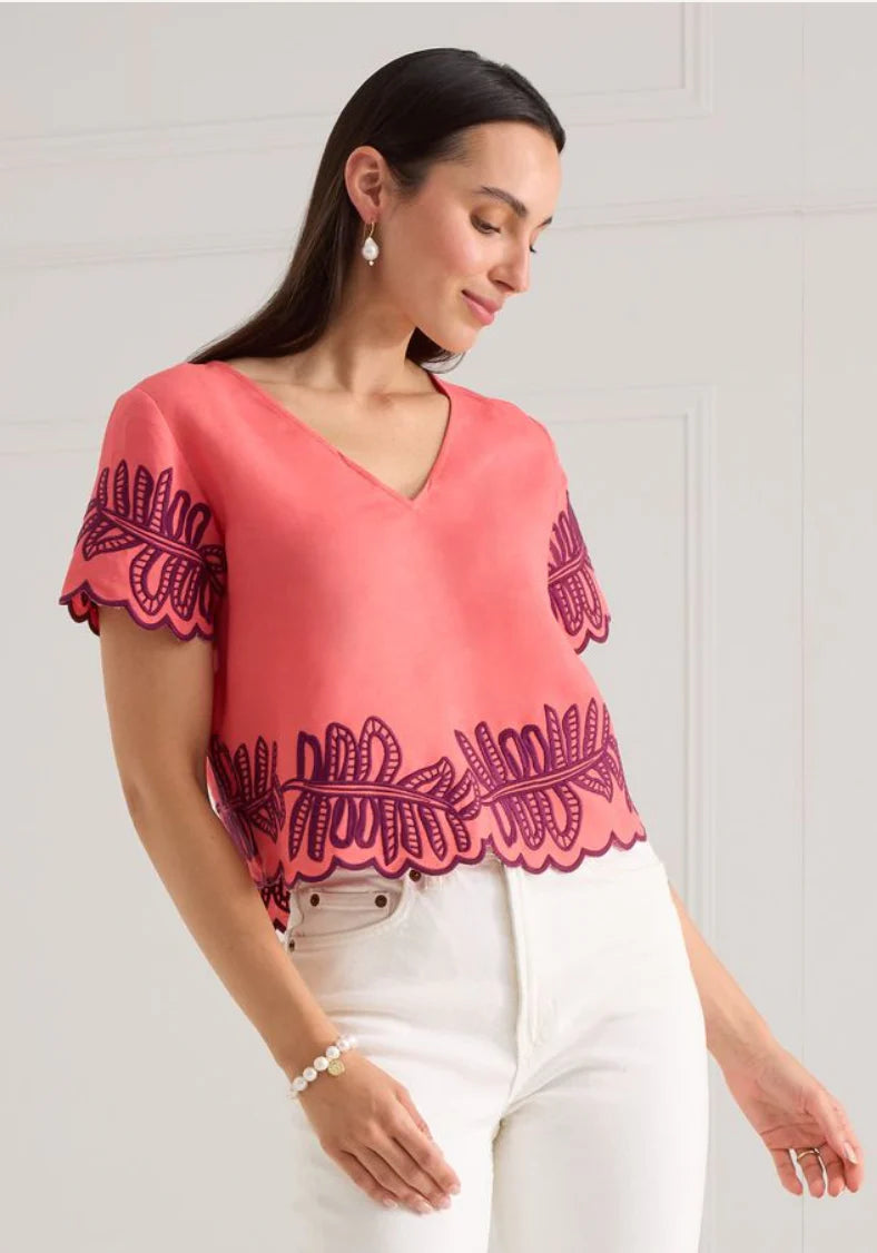 Lani Top in Coral Royal Palm
