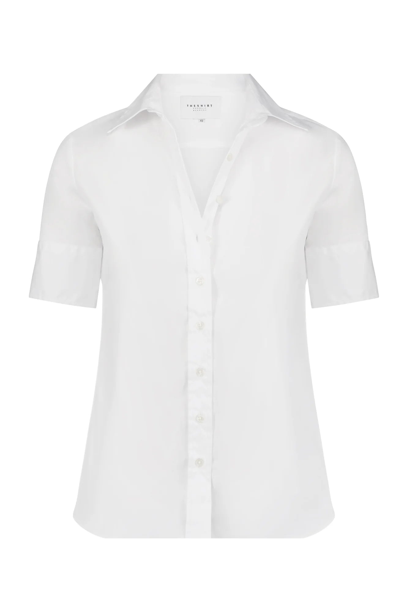 Short Sleeve Button Up Top in White