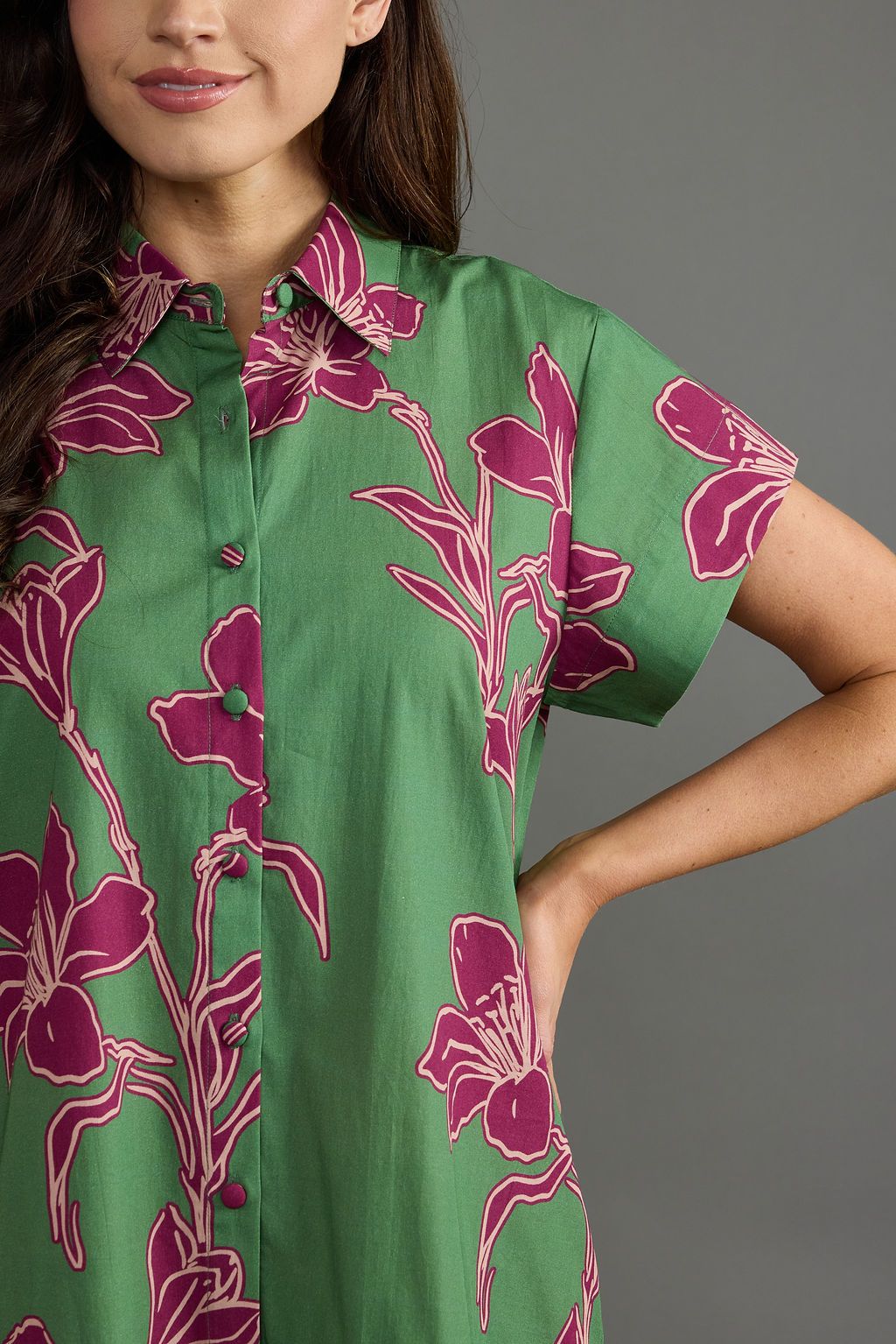 Jenny Dress in Verde Orchid