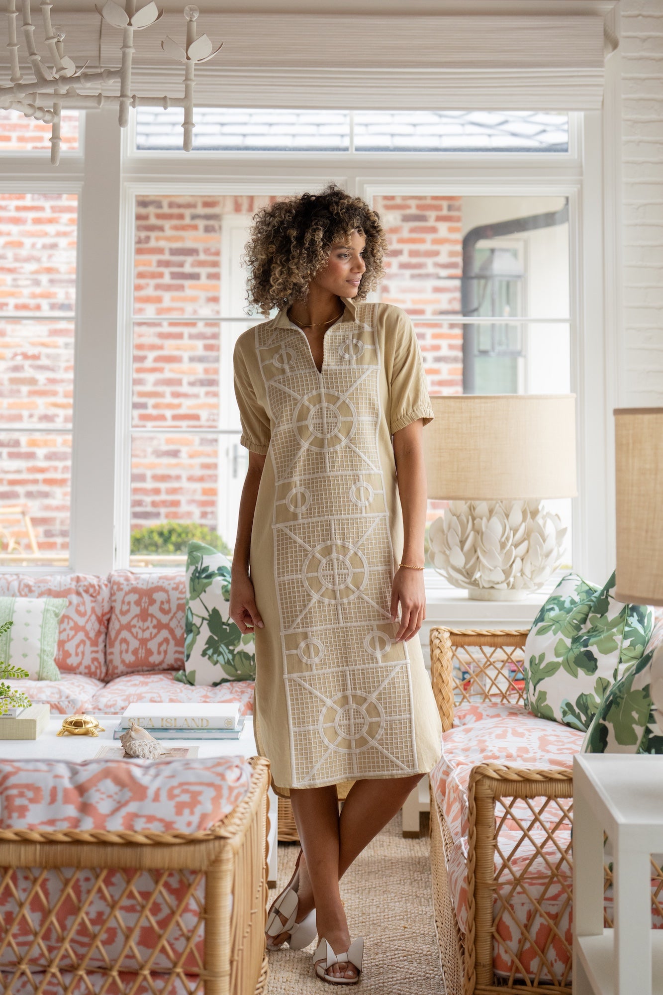 Poppy Caftan in Trellis