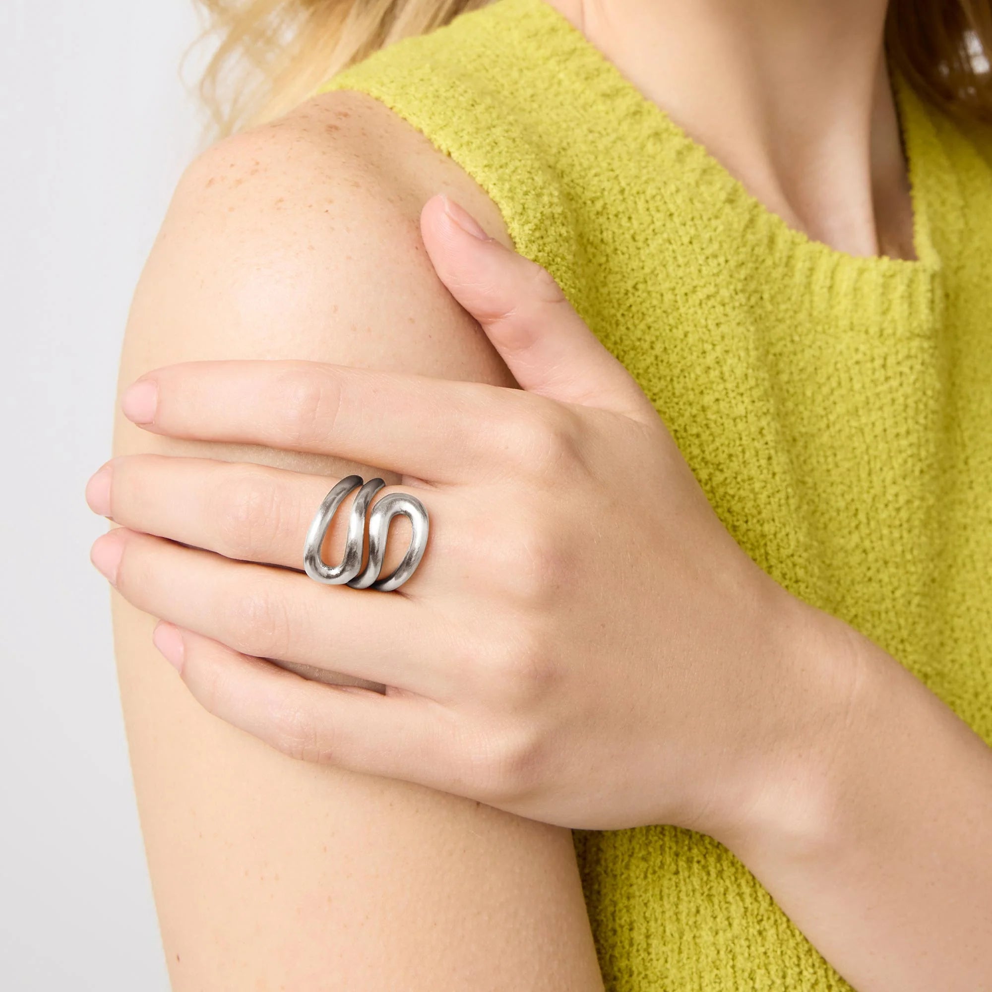 Wave Wrap Ring Silver