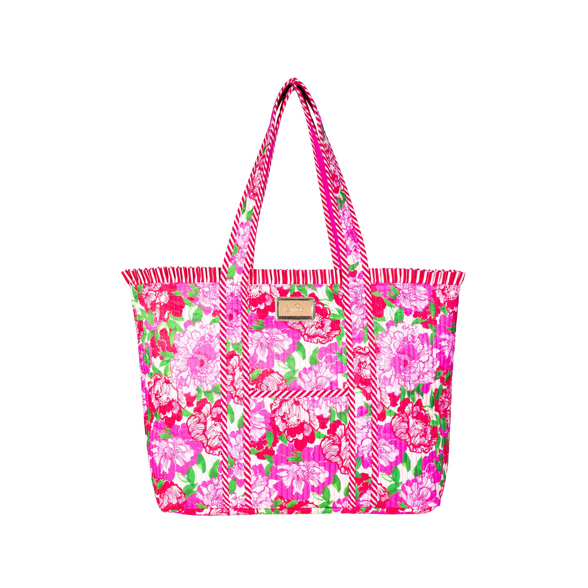 Quilted Ruffle Tote in Maggies Bouquet