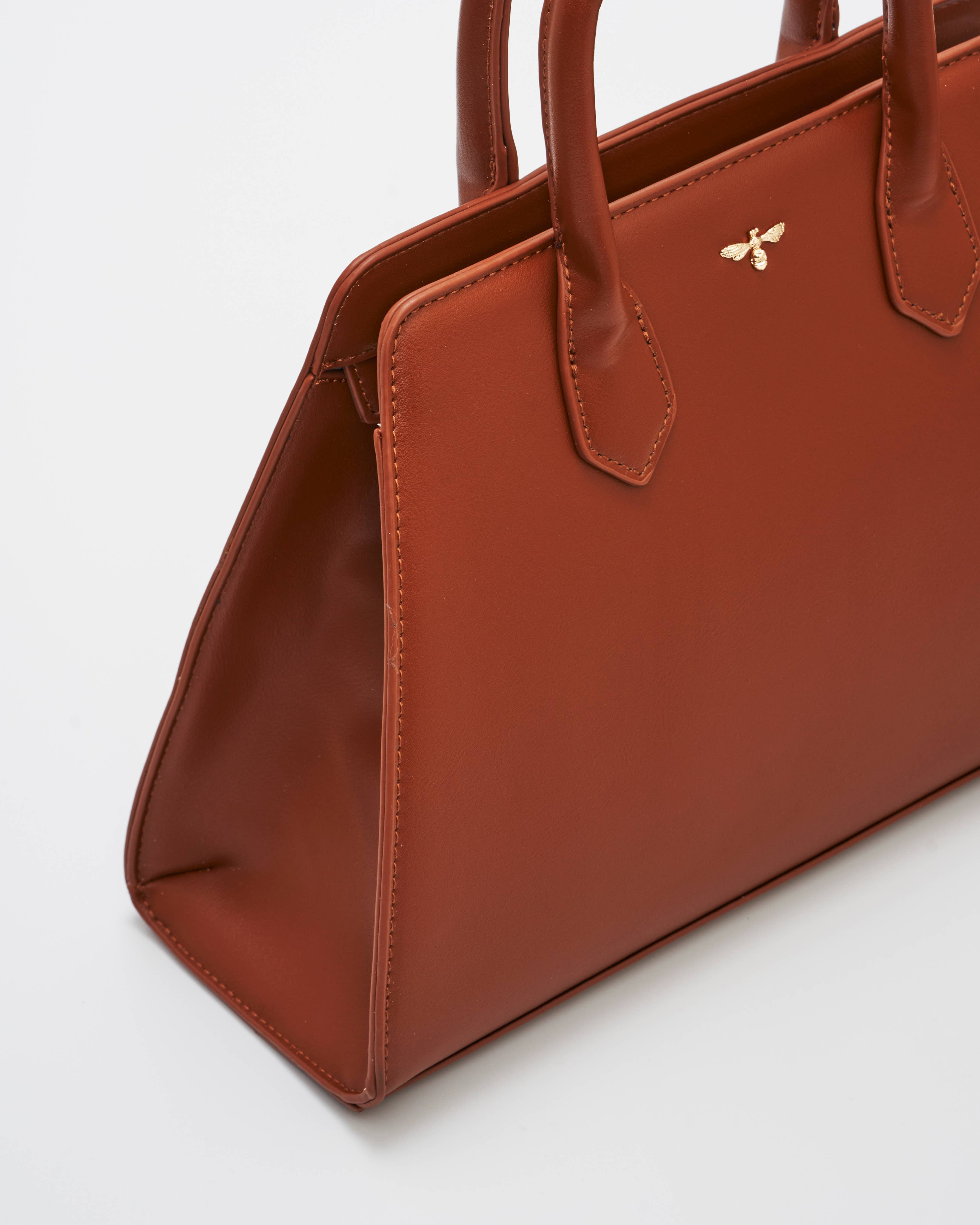 Structured Tan Tote Purse