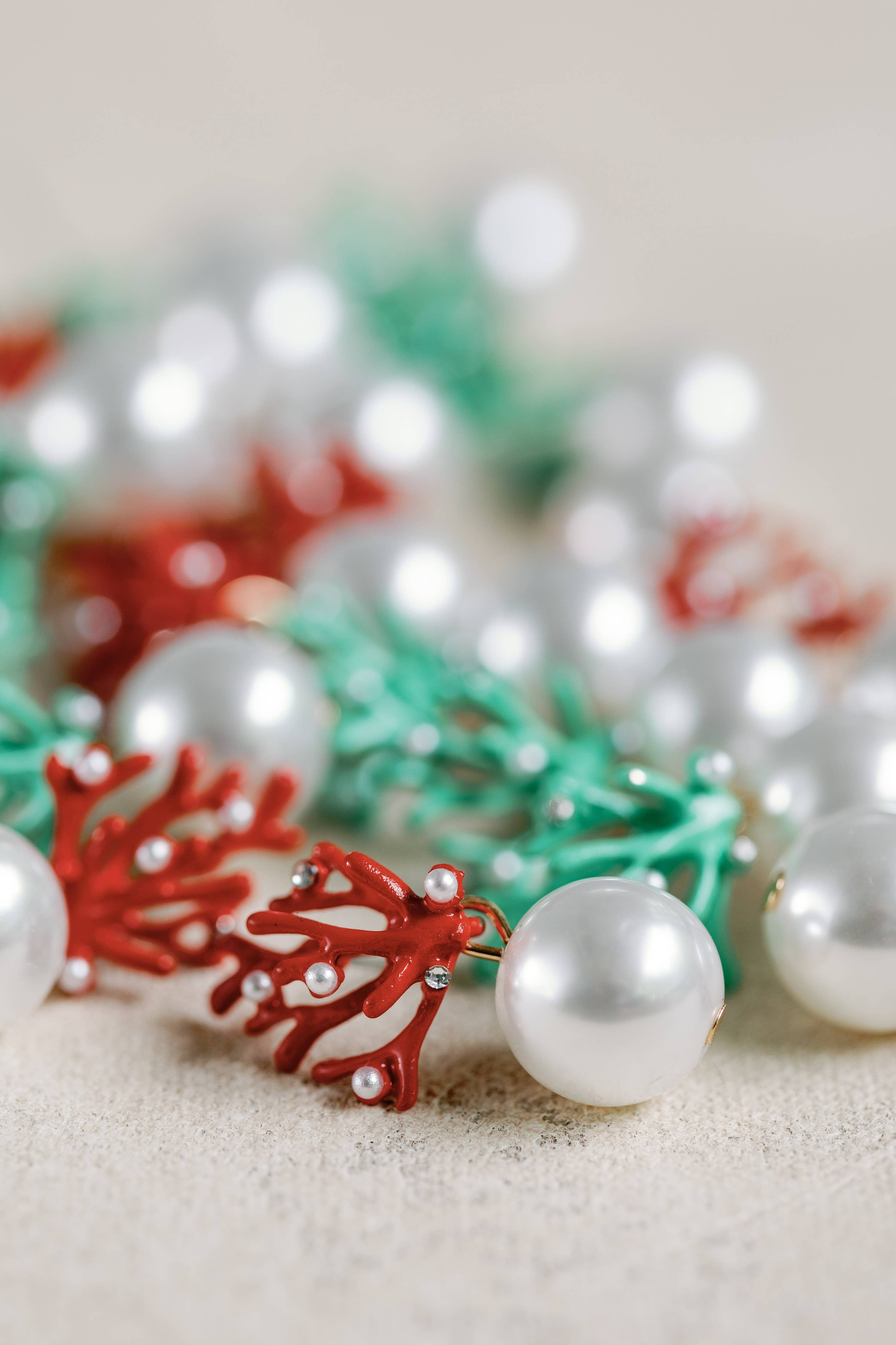 Pearl and Turquoise Coral Mini Statement Earrings