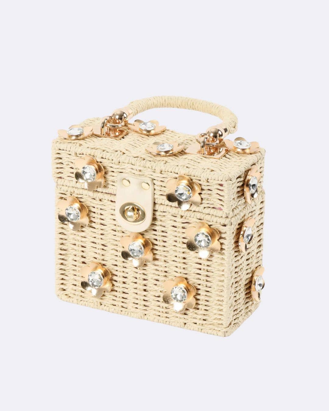 Wicker Bucket Daisy Flower Purse