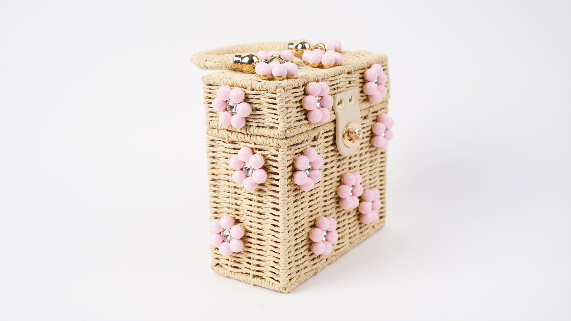 Wicker Bucket Daisy Flower Purse