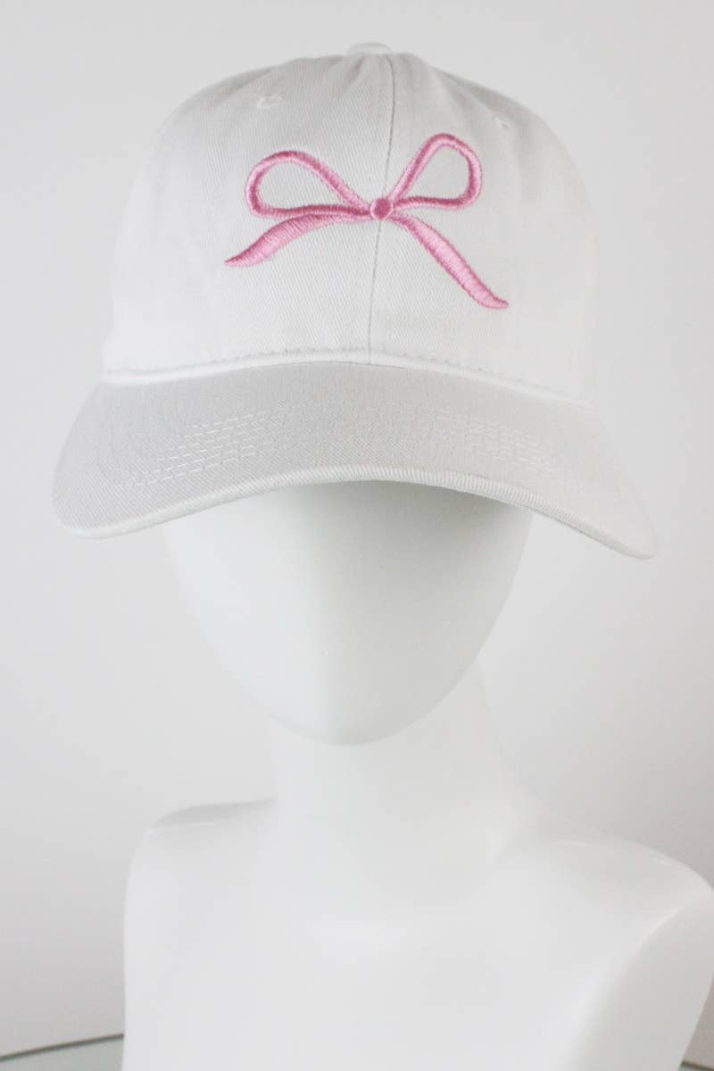 Bow Ribbon Embroidered Baseball Cap
