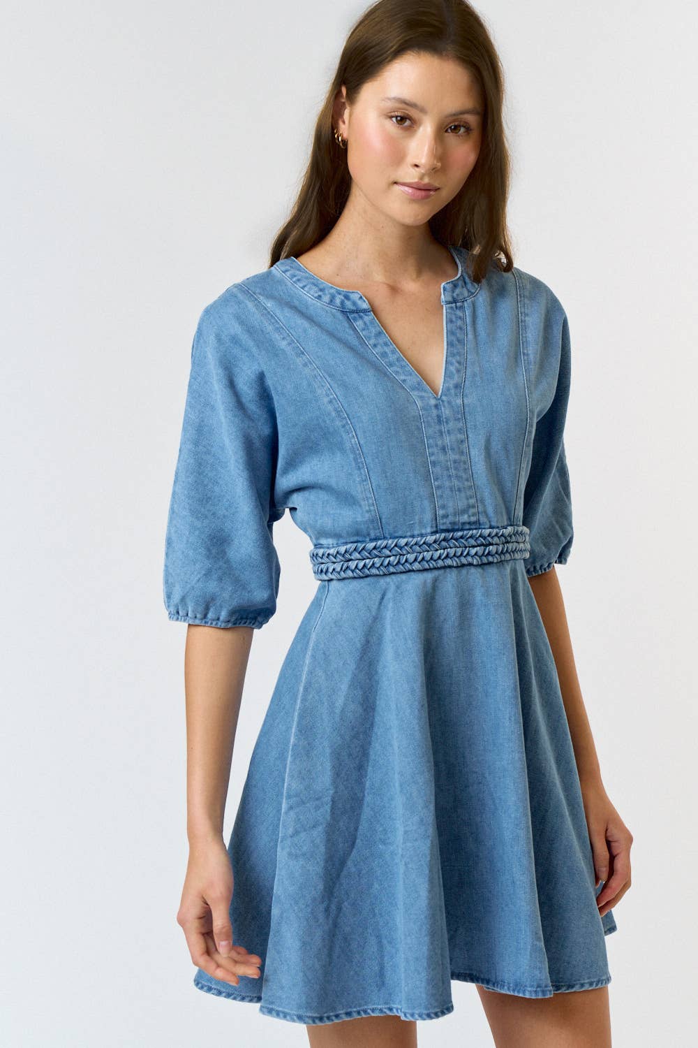 Darla Braided Denim Dress