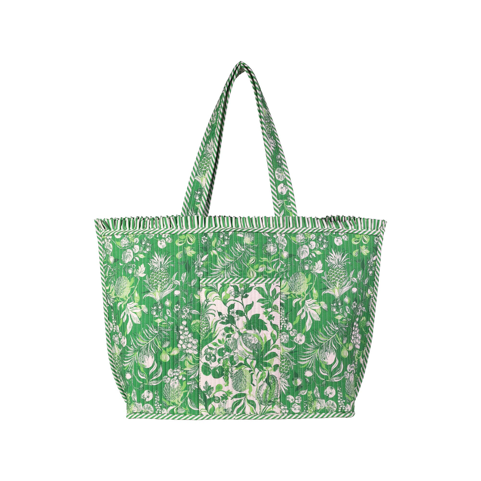 Quilted Ruffle Tote in Covent Garden