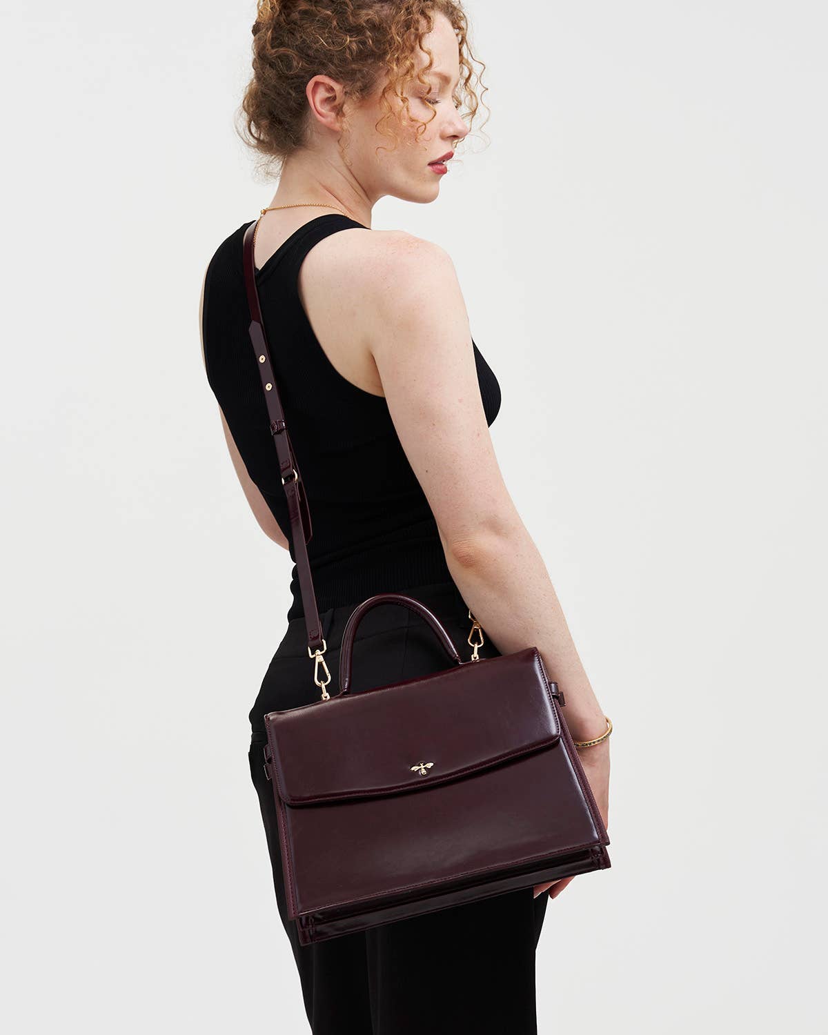 Ruby Cherry Red Structured Medium Tote