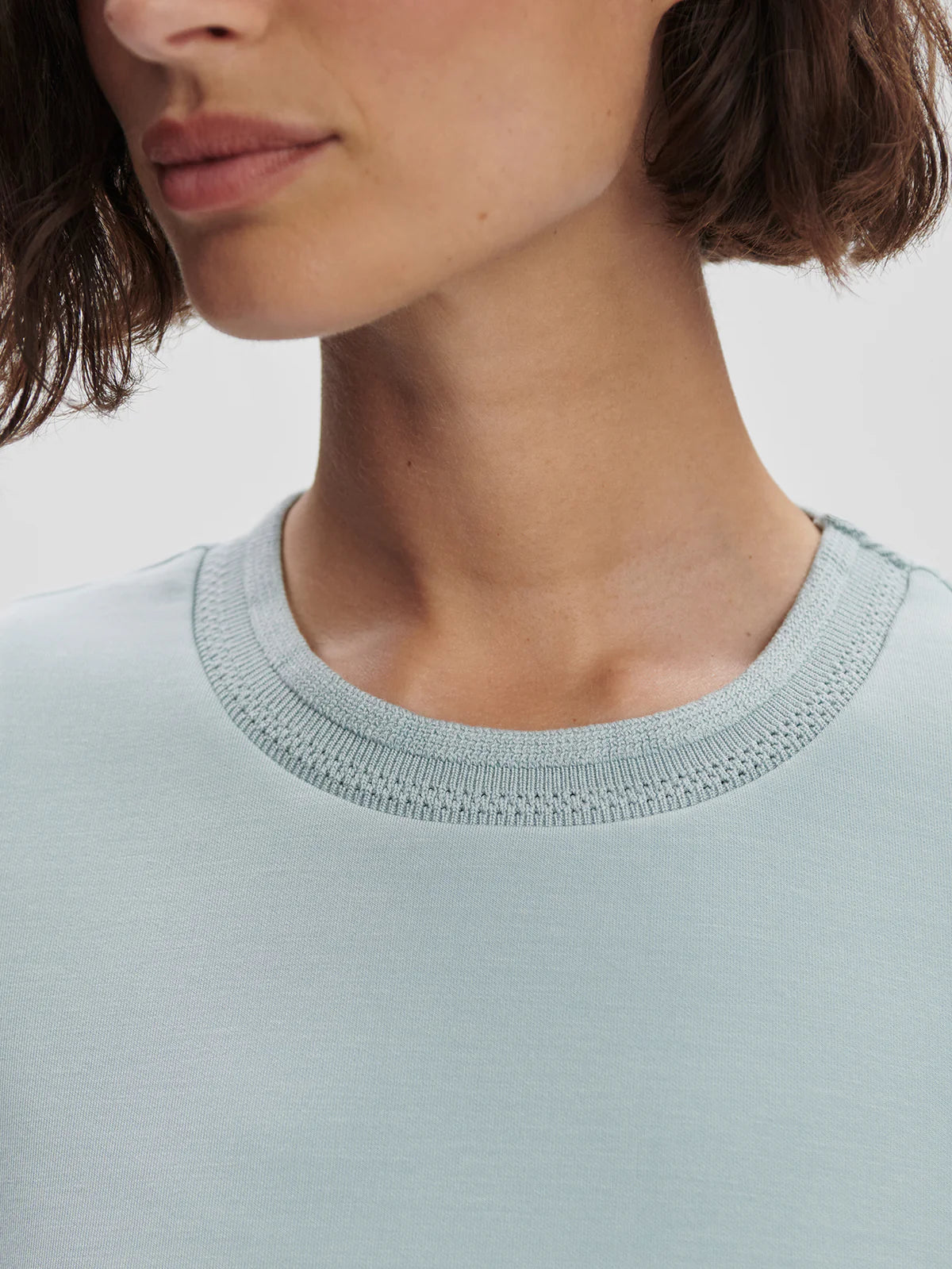 Shea Crop Tank in Ether Blue