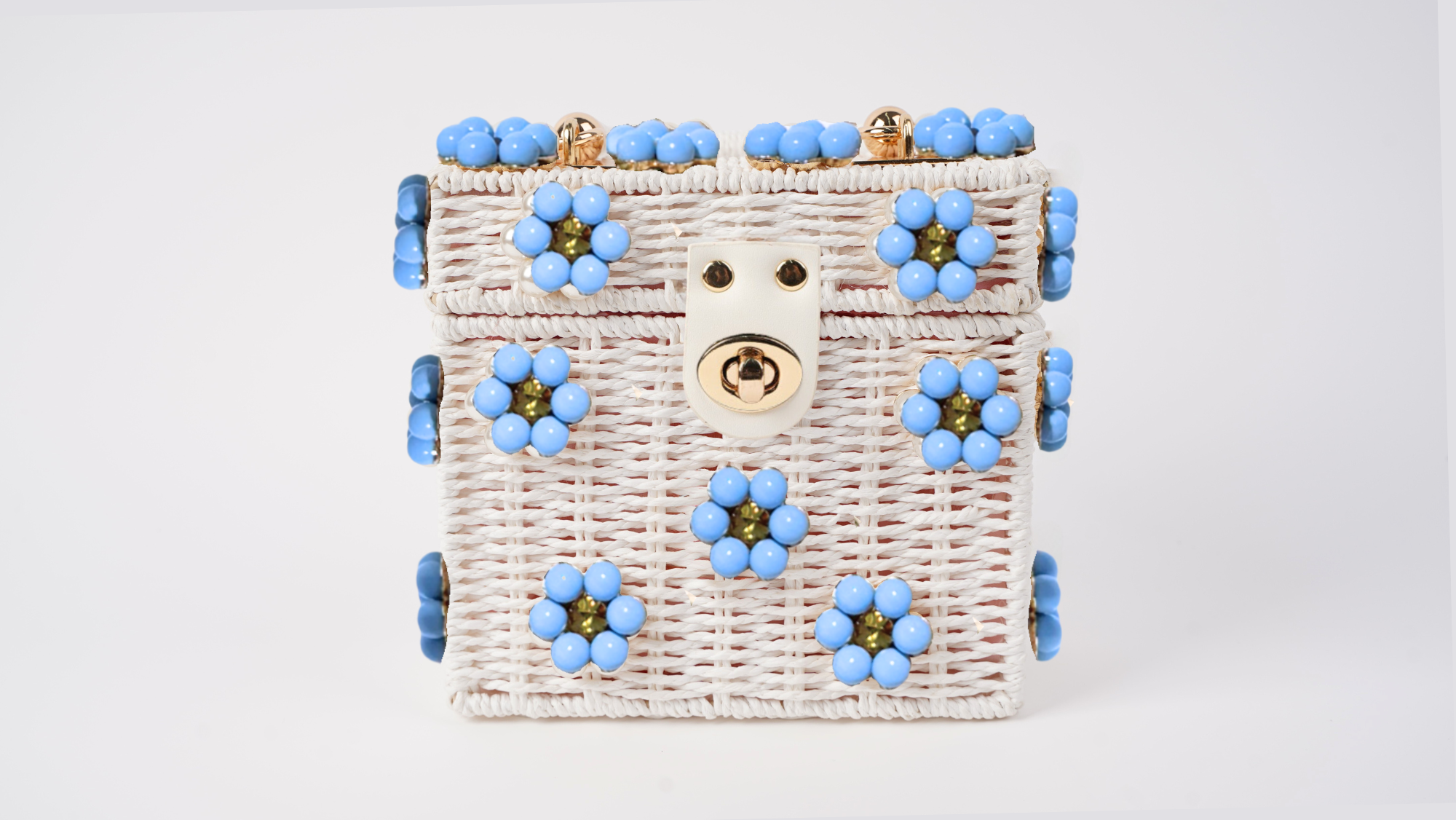 Wicker Bucket Daisy Flower Purse