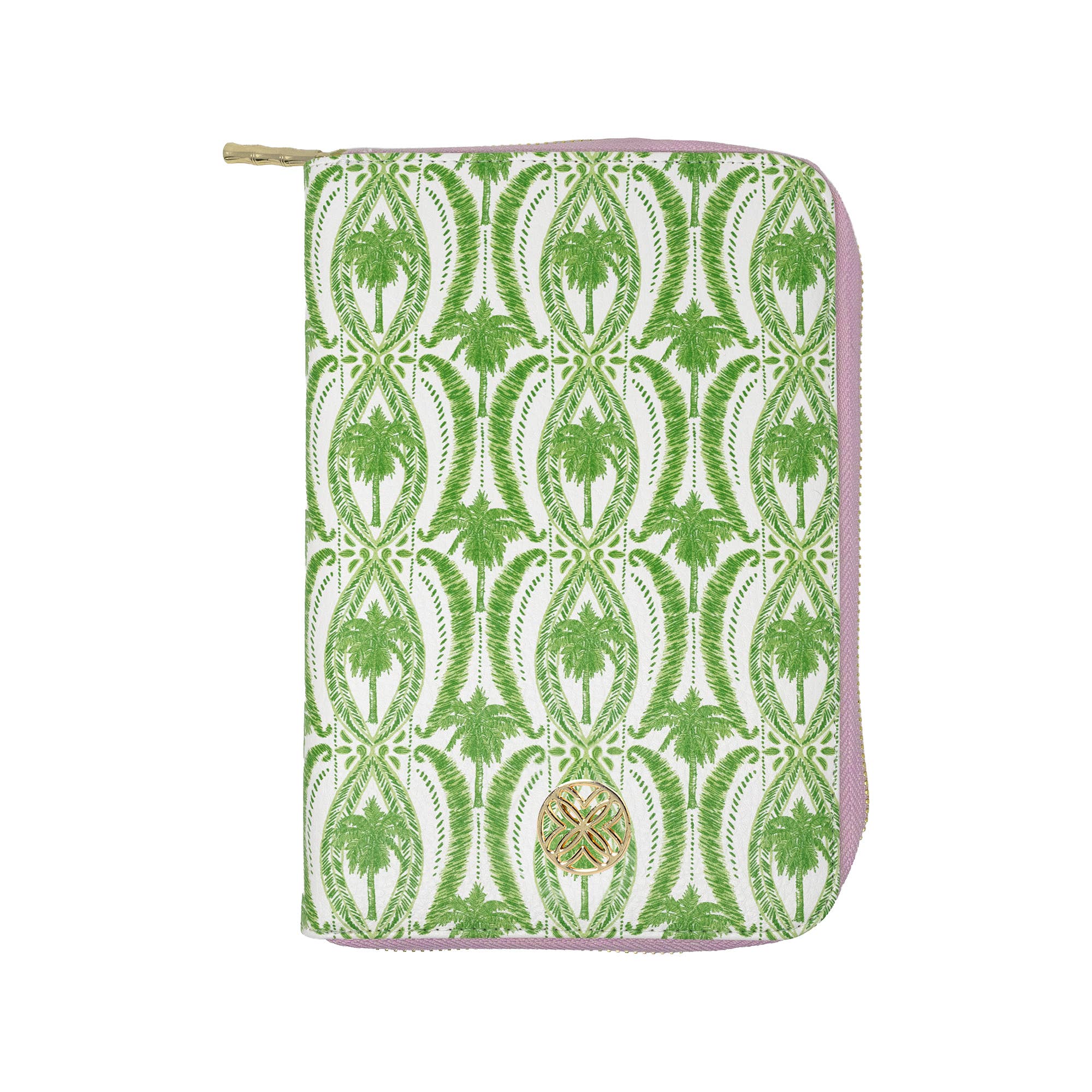 Travel Jewelry Folio, Textured Palm Stripe