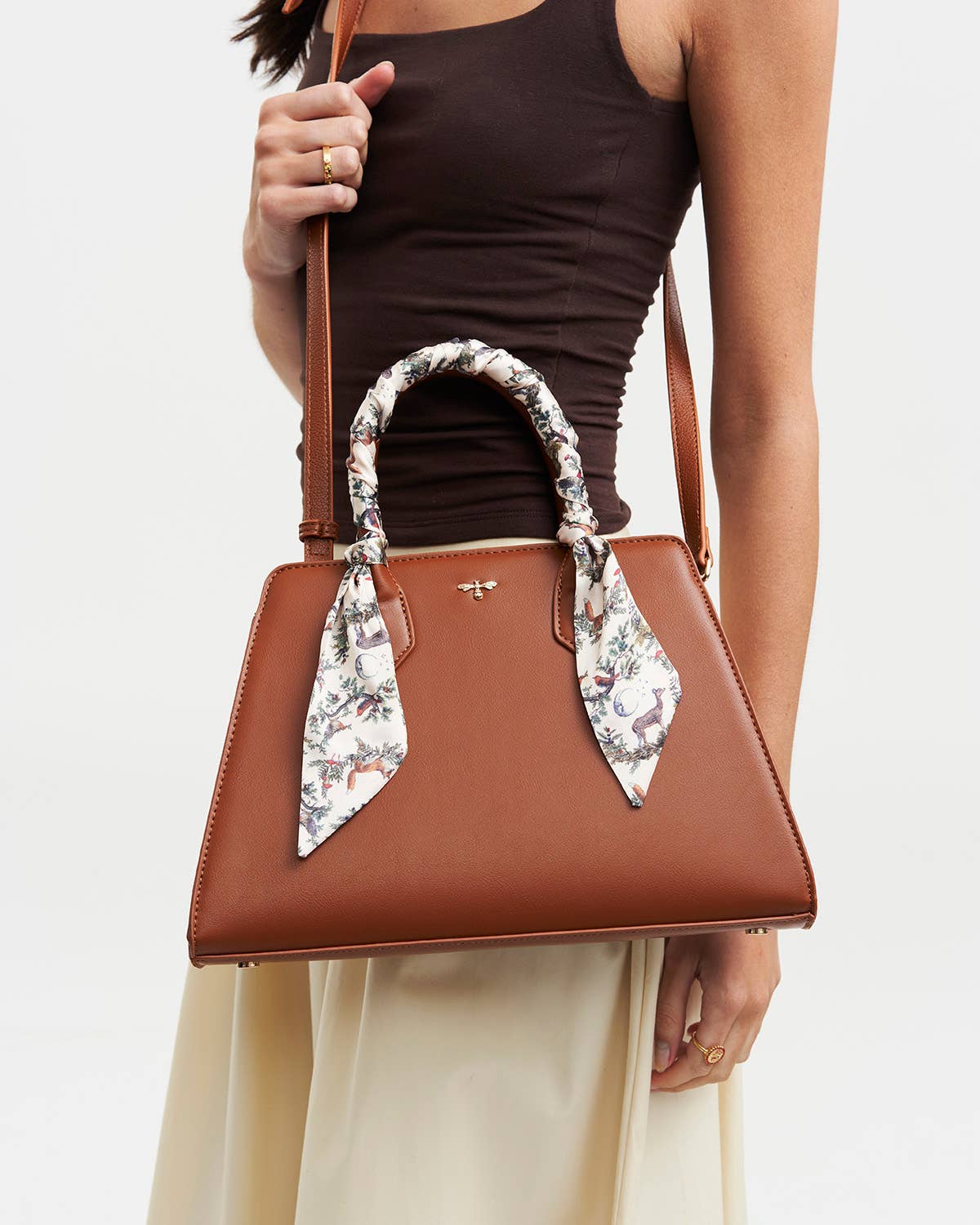 Structured Tan Tote Purse