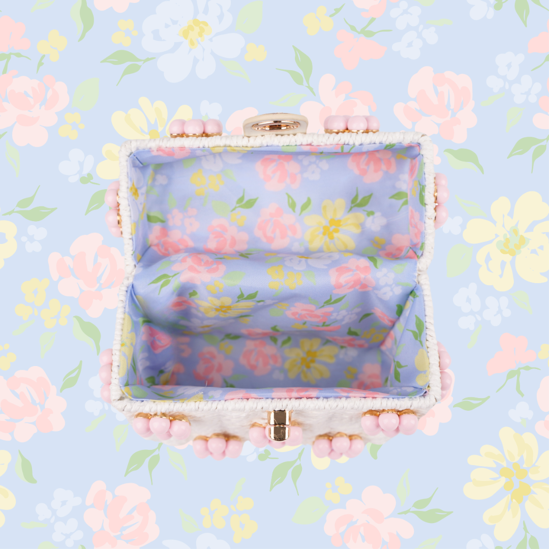 Wicker Bucket Daisy Flower Purse