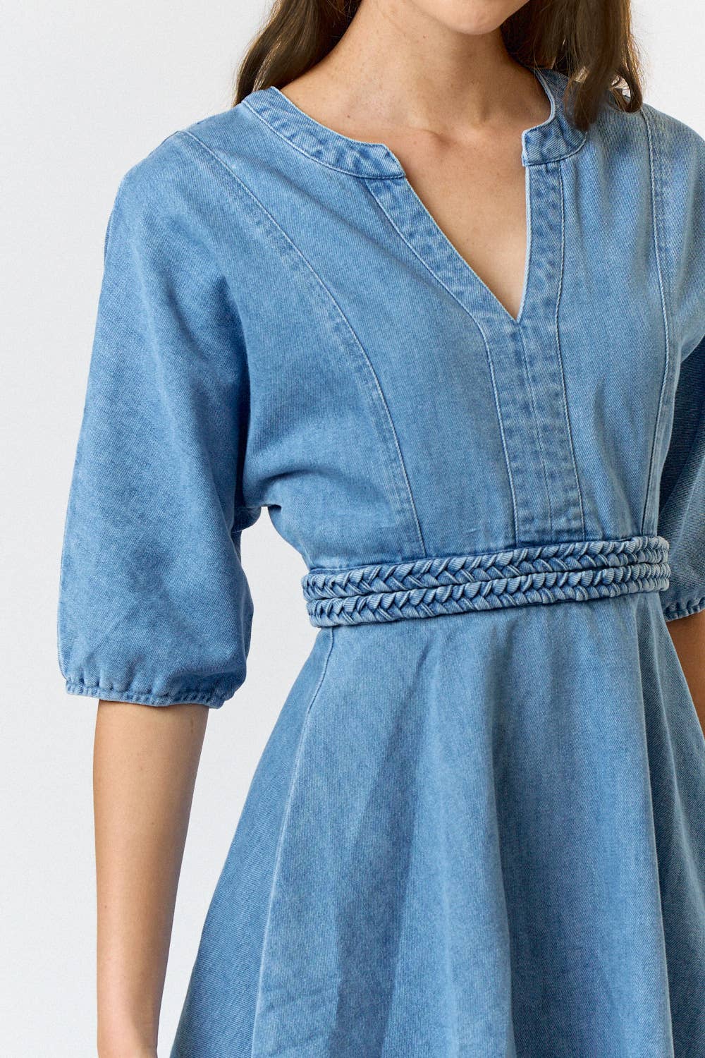 Darla Braided Denim Dress