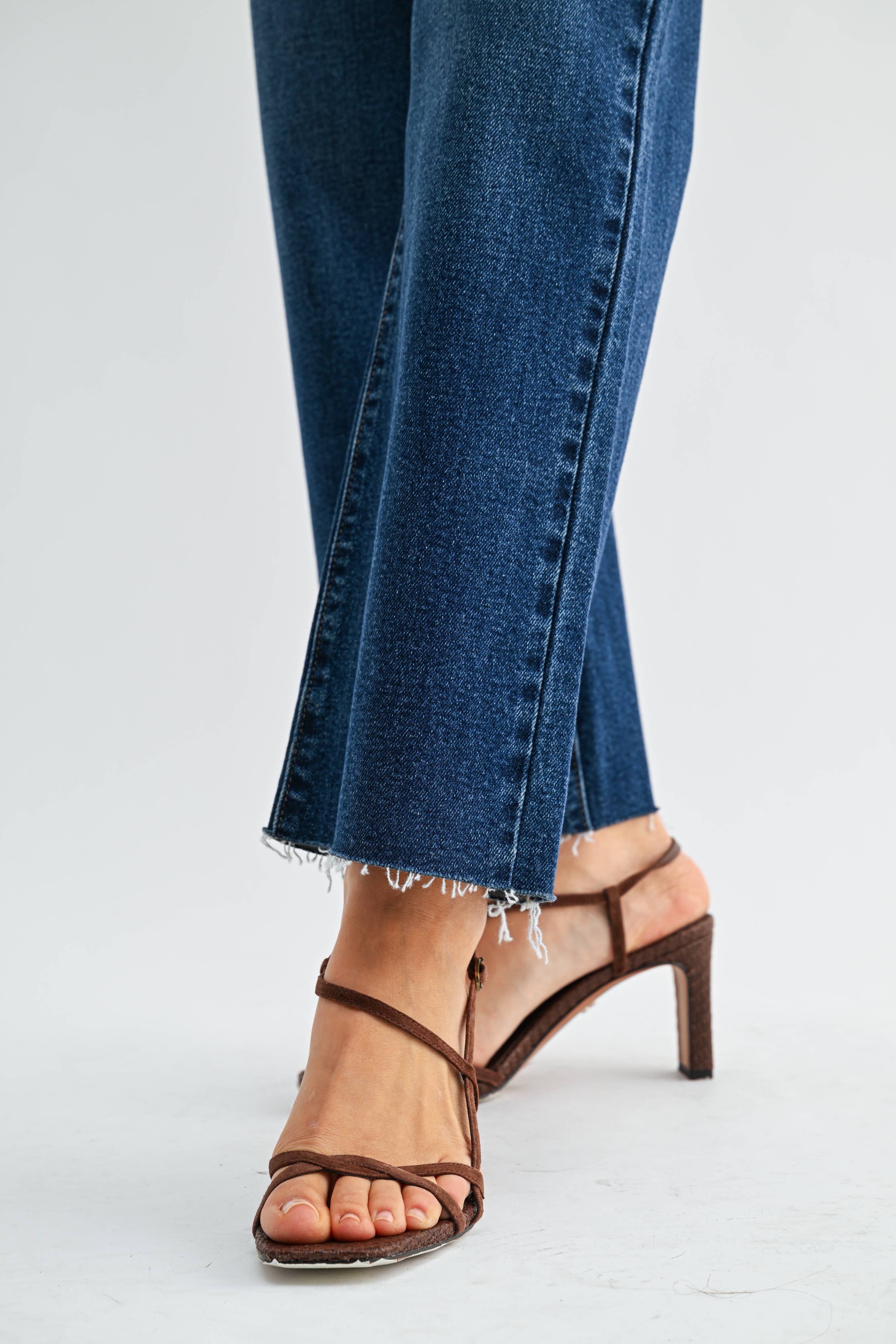 High Rise Utility Wide Leg - DARK DENIM