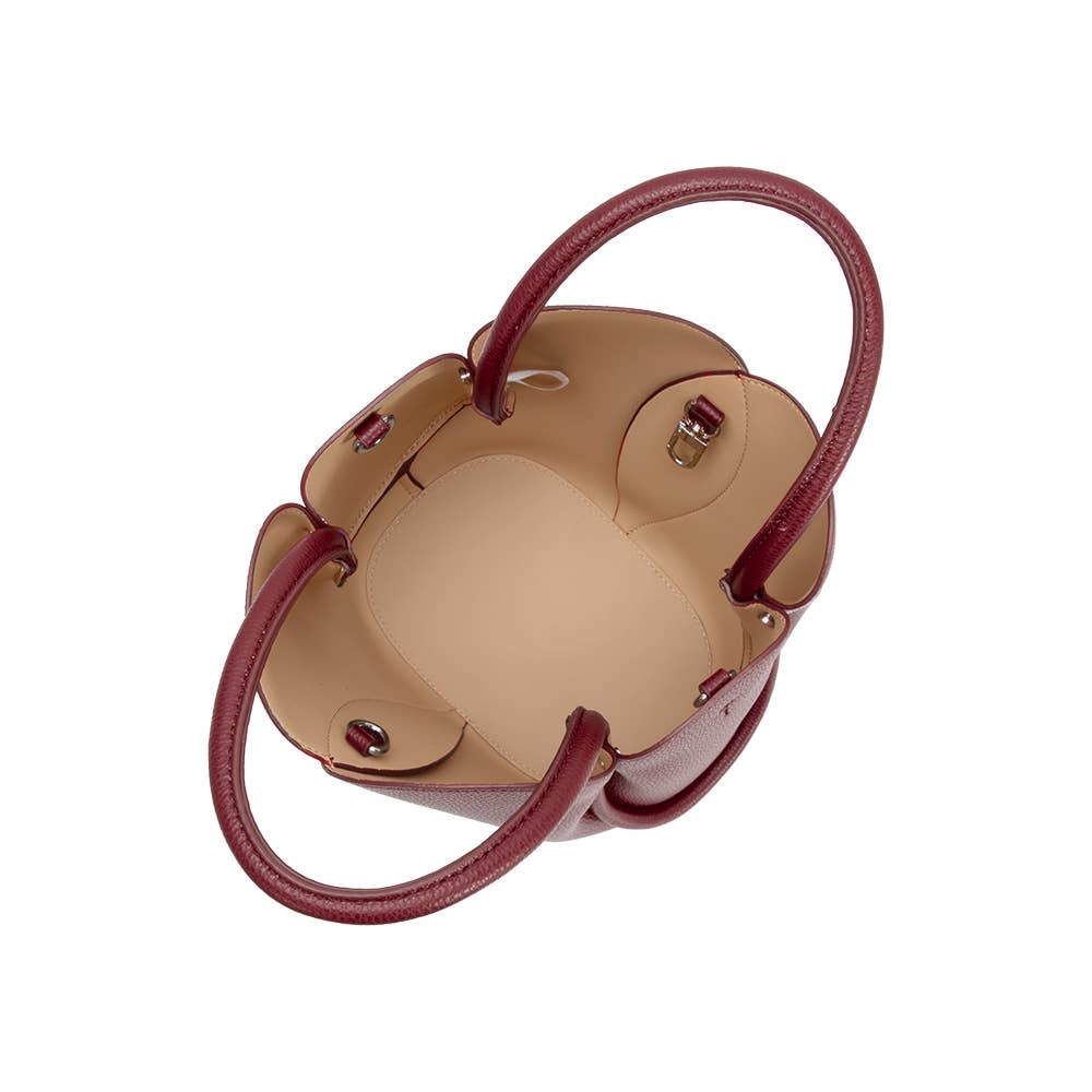 Tulip Burgundy Recycl Vegan Leather Top Handle