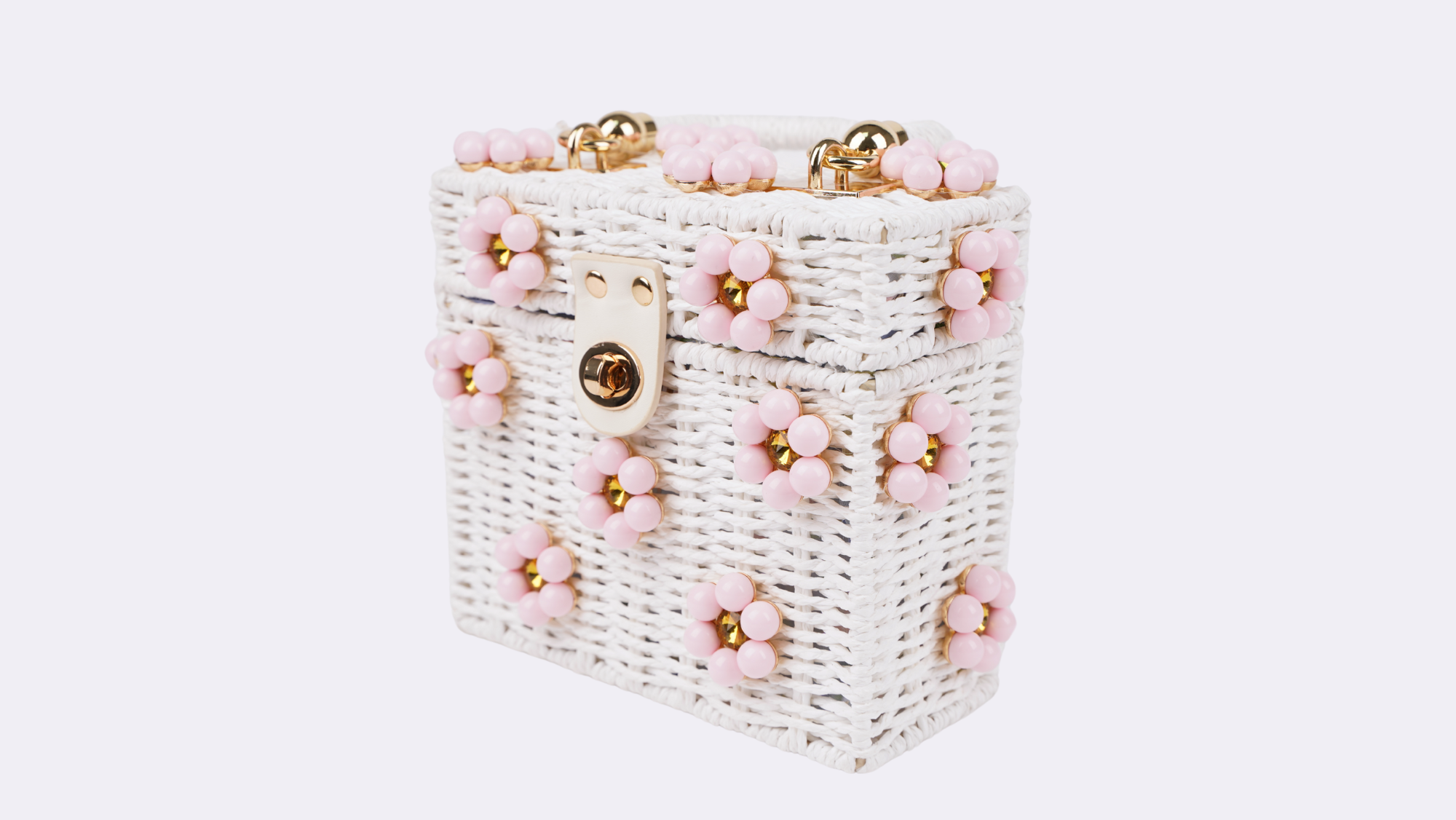 Wicker Bucket Daisy Flower Purse