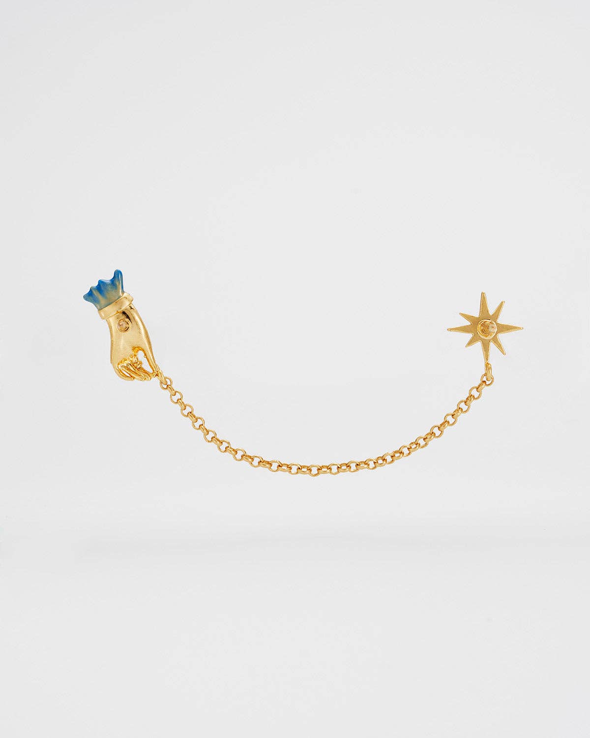 Palm Of Your Hand Pearl Chain Collar Pin