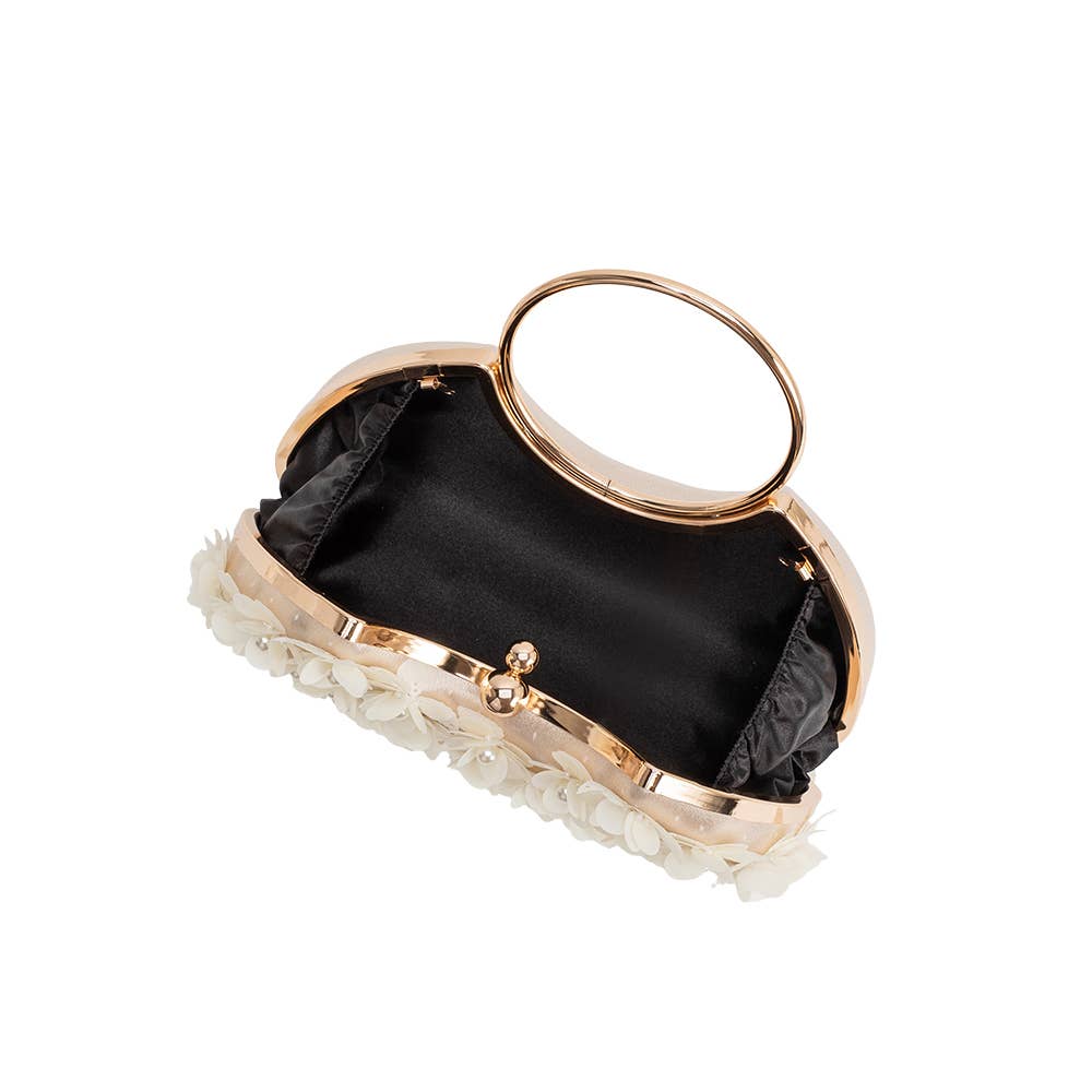 Harriet Ivory Floral Top Handle Bag