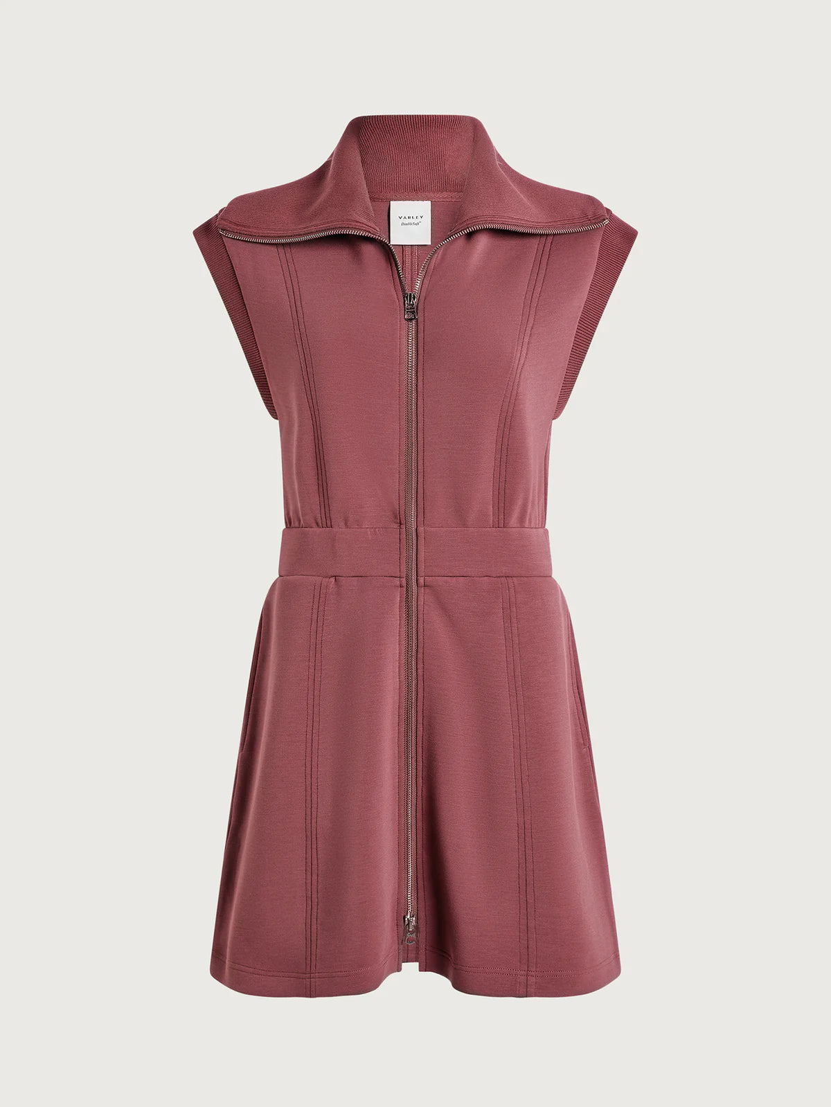 Rebecca Zip Through Dress in Wild Rhubarb