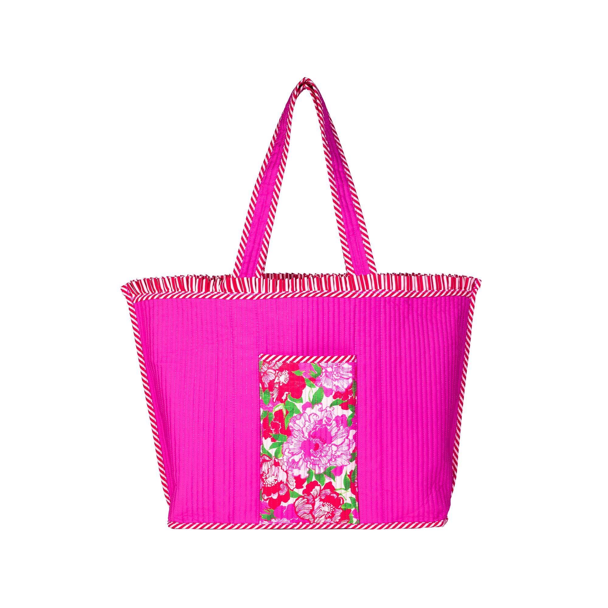 Quilted Ruffle Tote in Maggies Bouquet