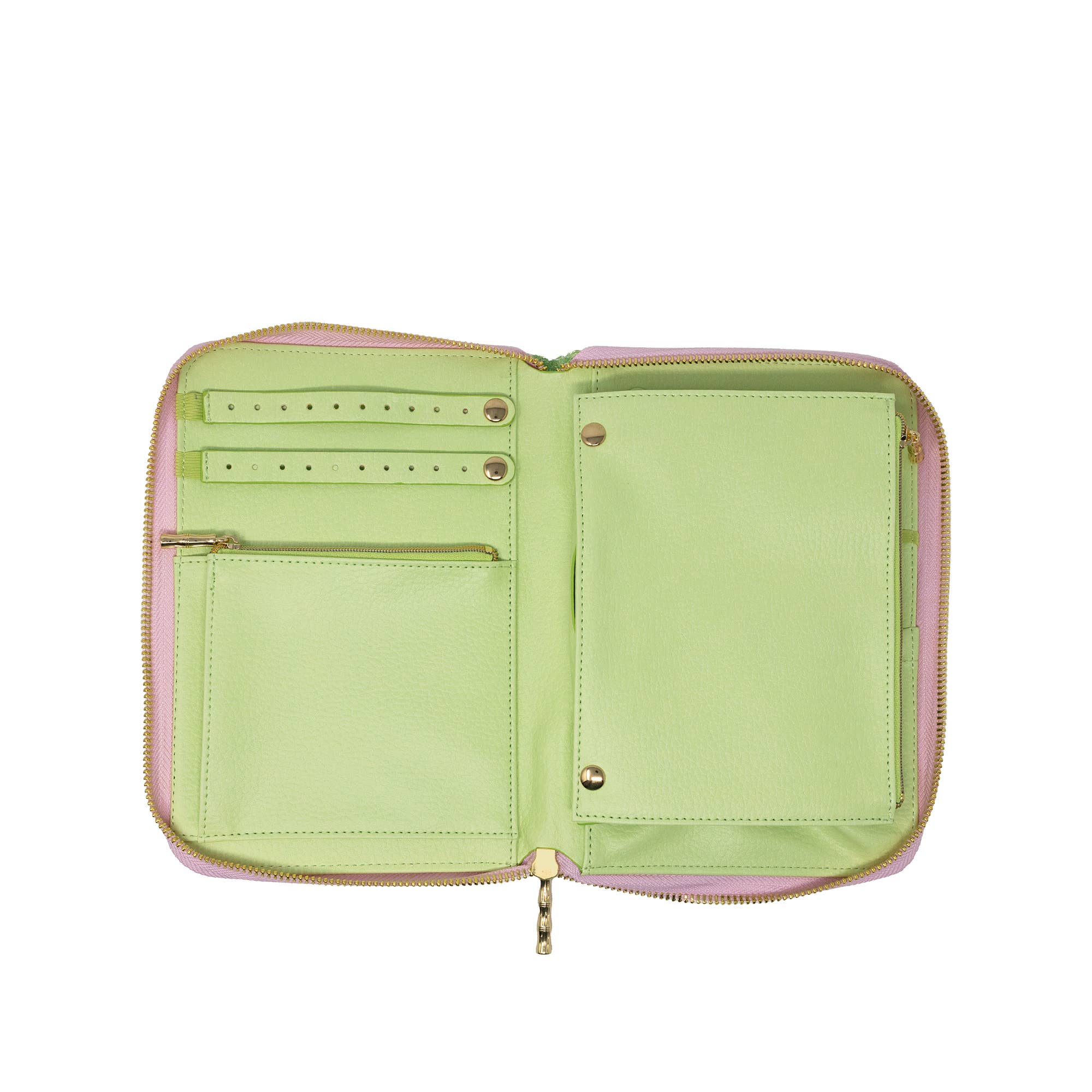 Travel Jewelry Folio, Textured Palm Stripe
