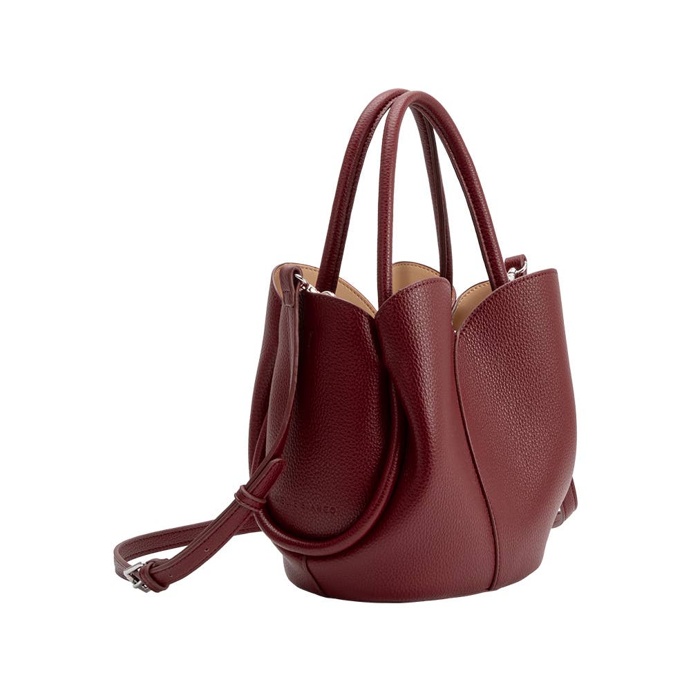 Tulip Burgundy Recycl Vegan Leather Top Handle