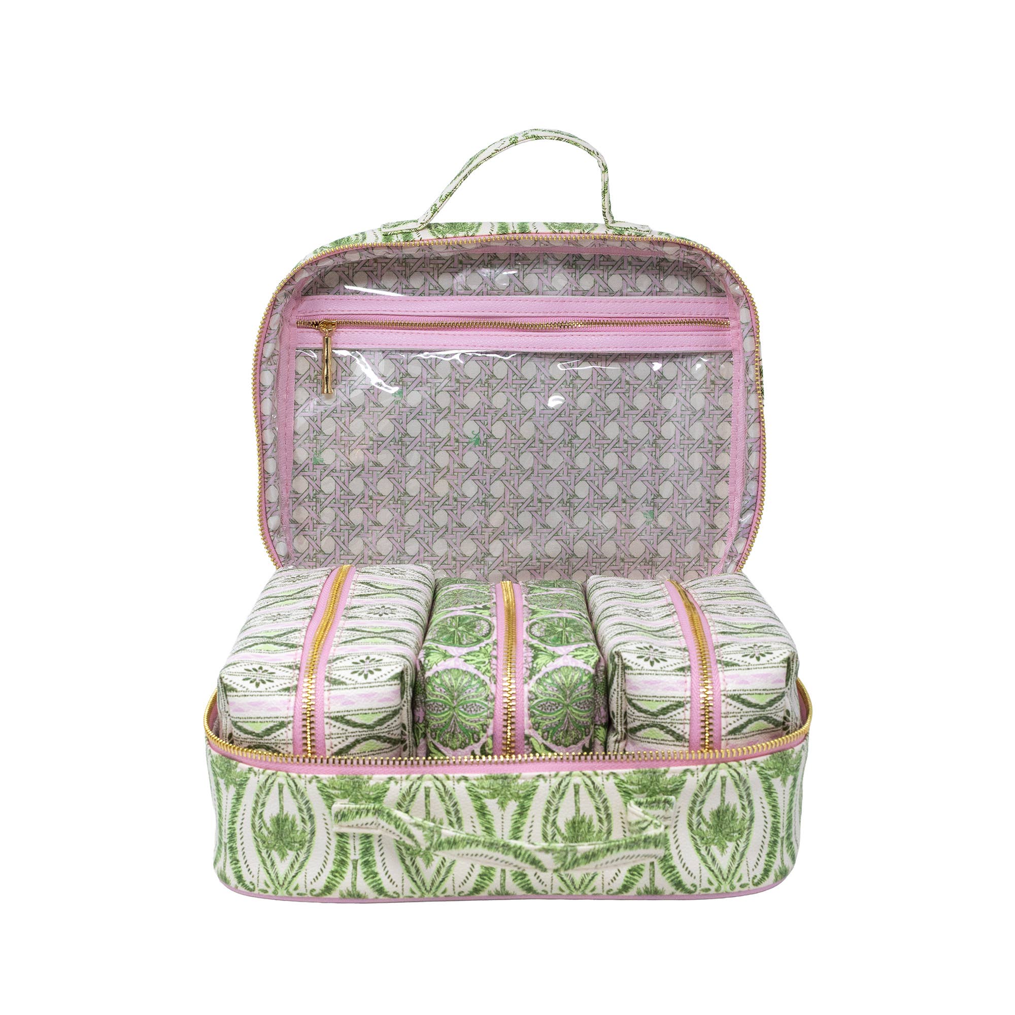 Toiletry Case, Textured Palm Stripe