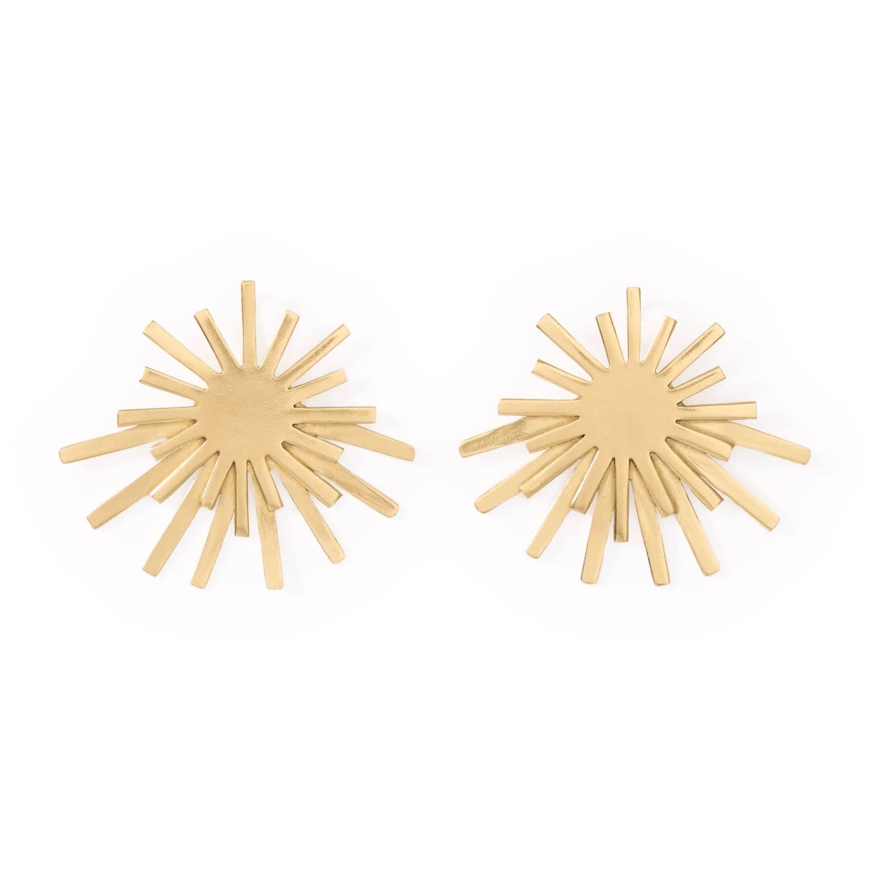 Eliza Starburst Post Earrings in Brass